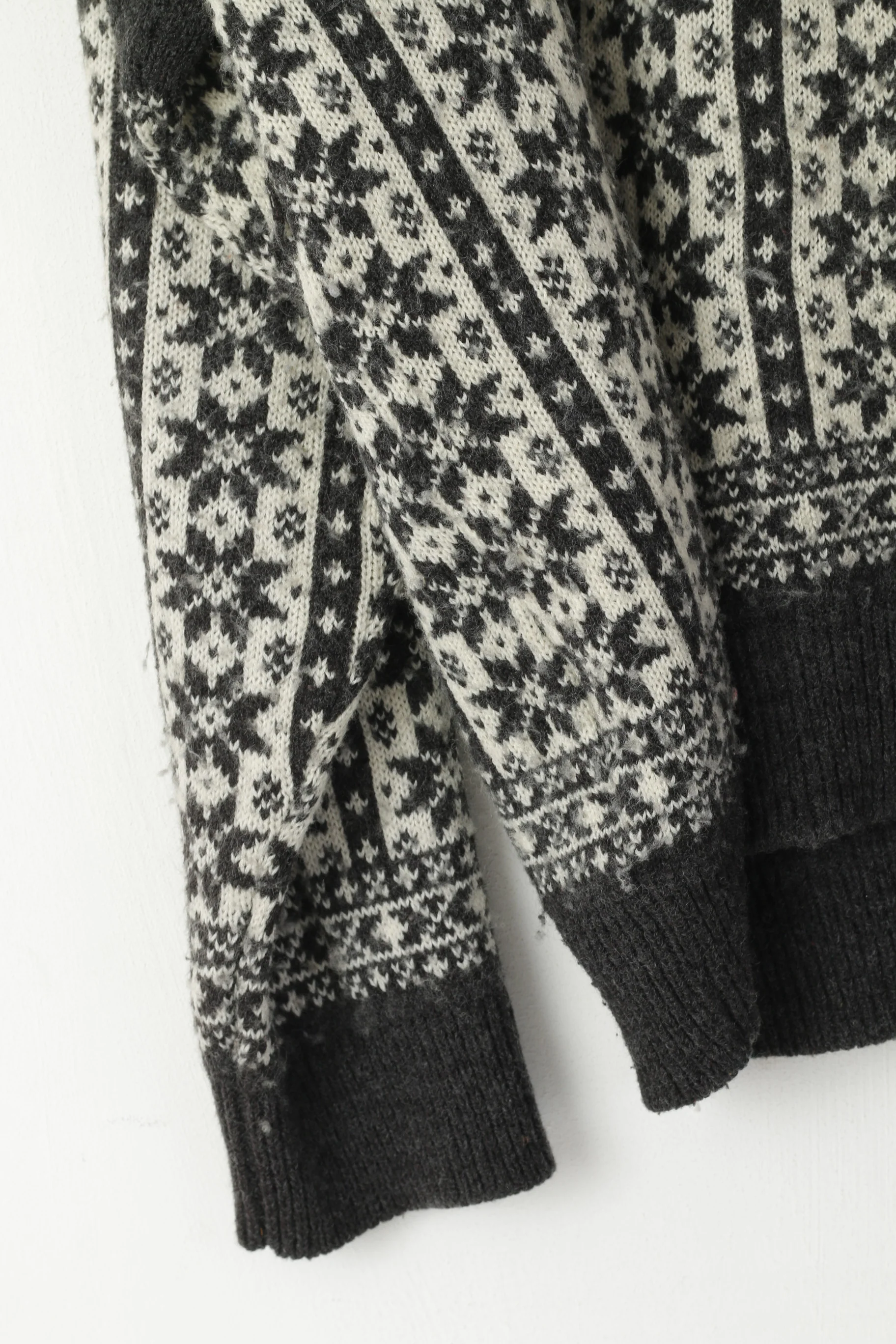 Broadway Men M Jumper Gray Wool Nordic Design Tyrol Vintage Sweater - Image 4