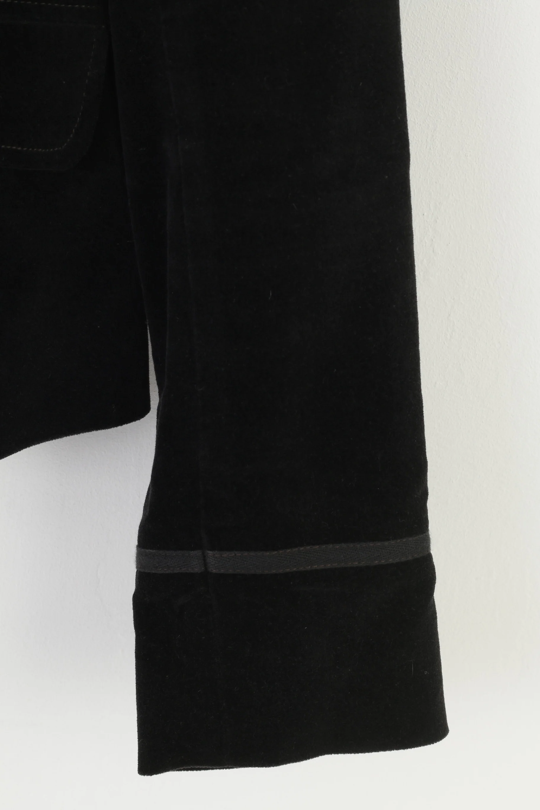 Broadway Women 38 M Jacket Black Gold Buttons Suede Cotton Vintage Collar Single Breasted Blazer Top - Image 3
