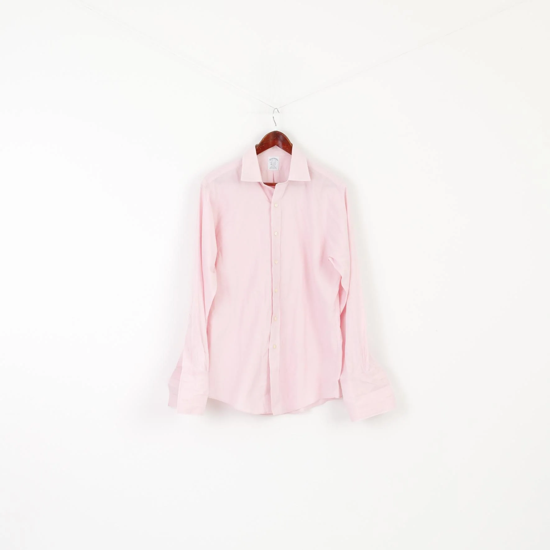 Brooks Brothers 15.5 34 L Casual Shirt Pink Cotton Cuff Elegant Long Sleeve Top