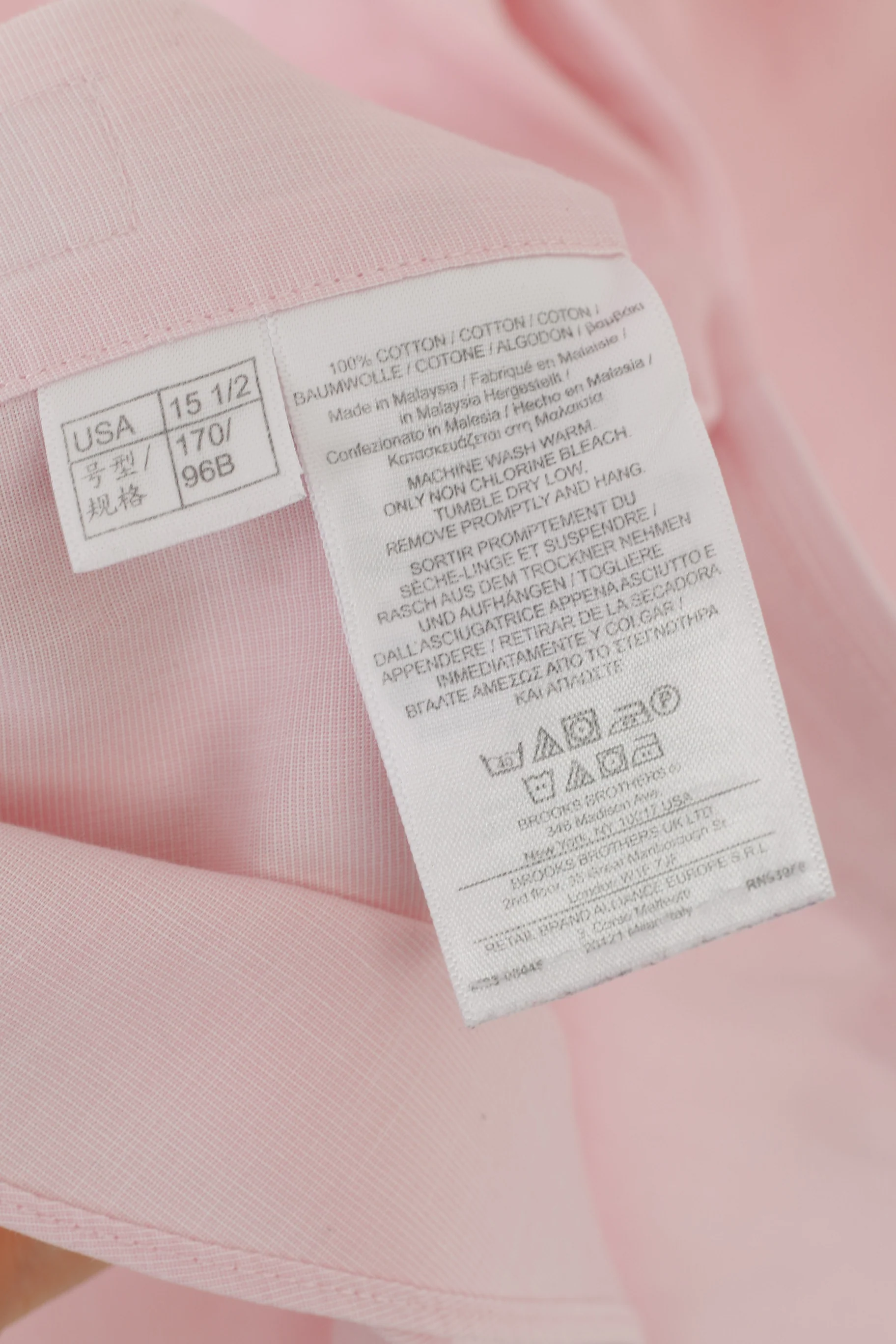 Brooks Brothers 15.5 34 L Casual Shirt Pink Cotton Cuff Elegant Long Sleeve Top - Image 5