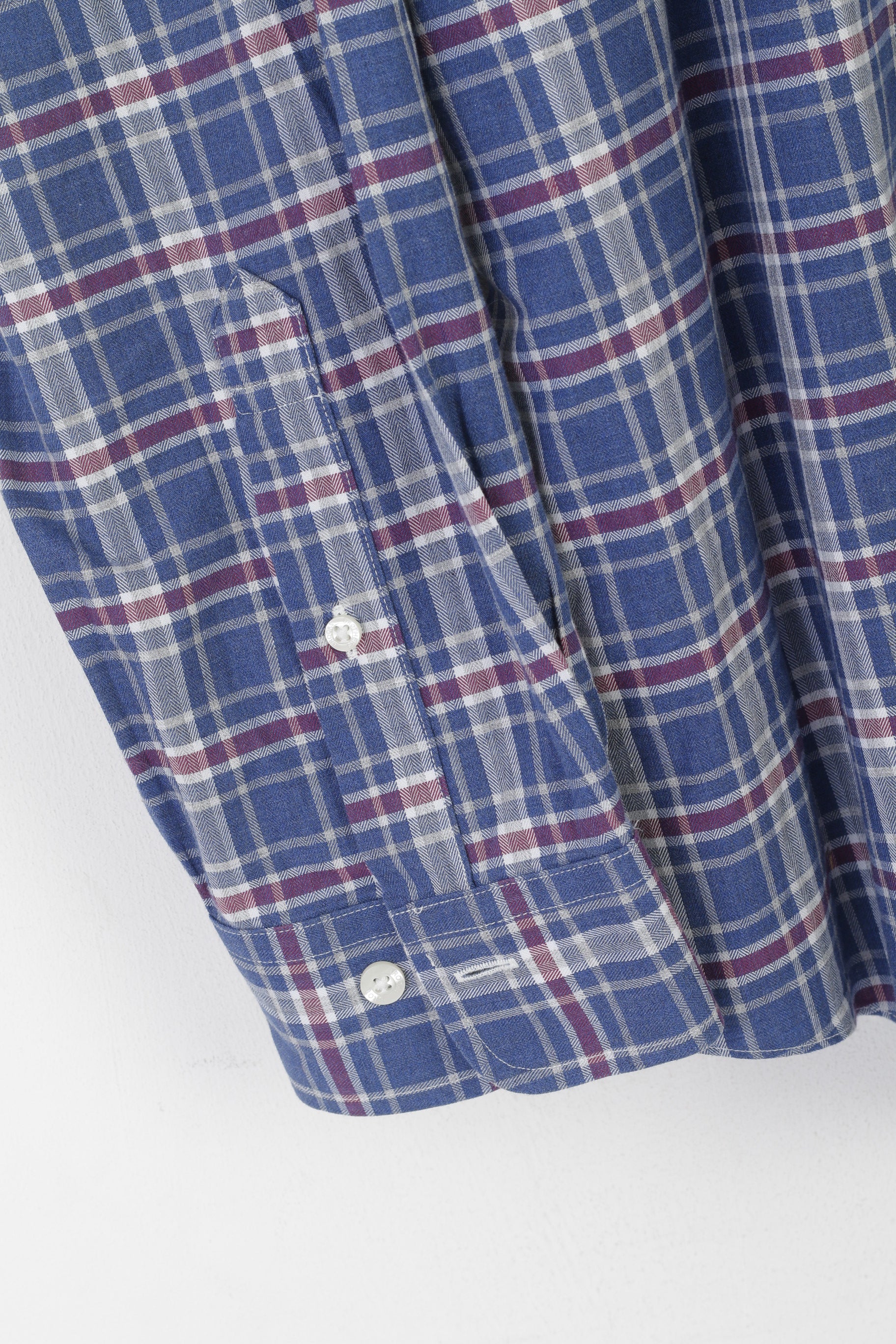 Brooks Brothers Men XL Casual Shirt Blue Check Cotton Regent Non Iron Long Sleeve Top - Image 4