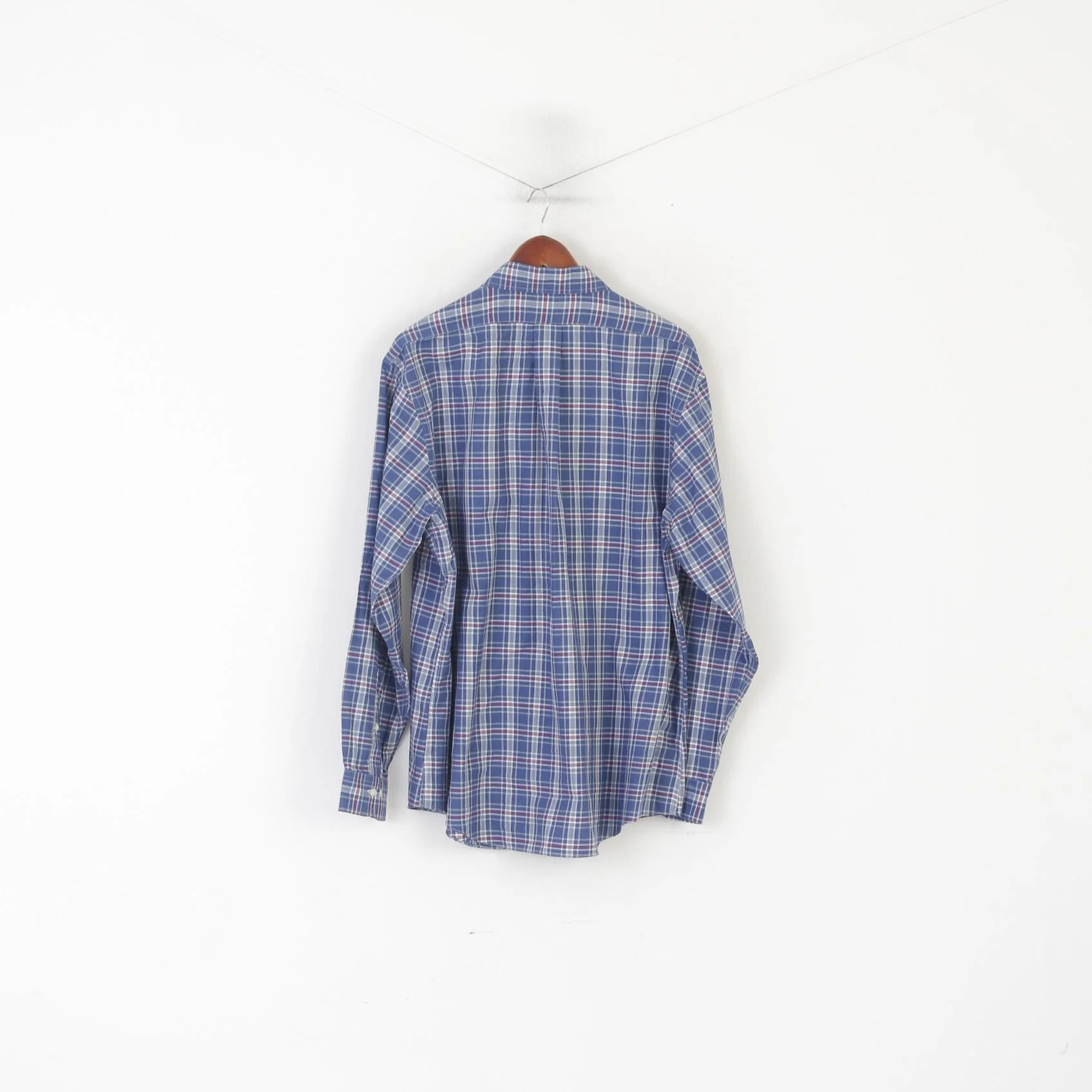 Brooks Brothers Men XL Casual Shirt Blue Check Cotton Regent Non Iron Long Sleeve Top - Image 7