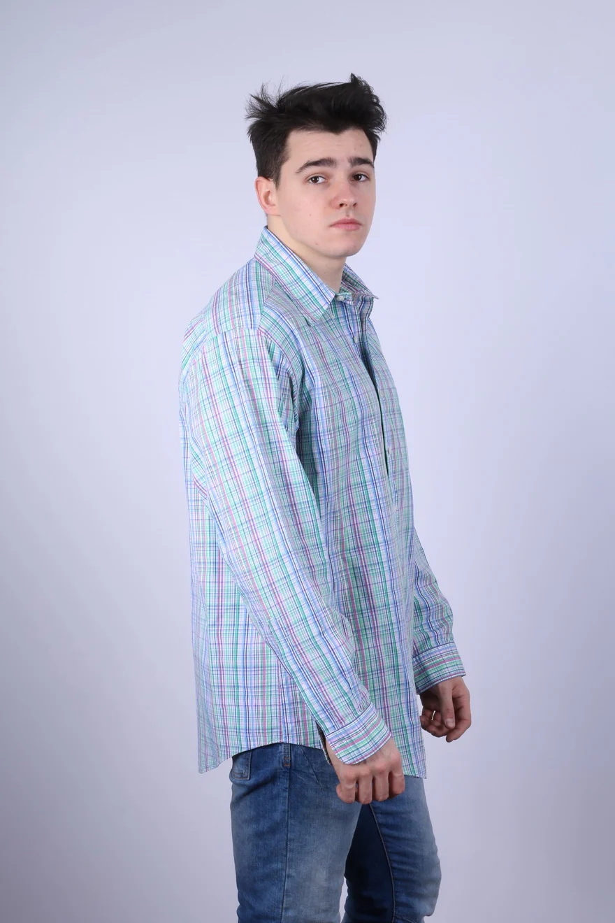 Brooks Brothers Mens L (XL) Casual Shirt Multicoloured Check Cotton Long Sleeve Top - Image 3