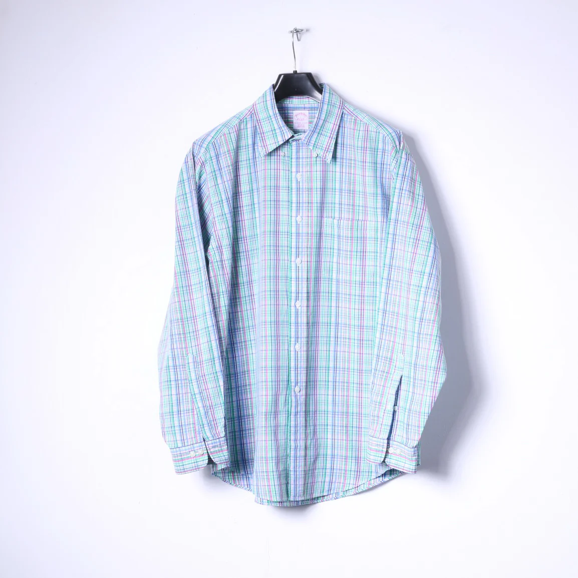 Brooks Brothers Mens L (XL) Casual Shirt Multicoloured Check Cotton Long Sleeve Top - Image 5