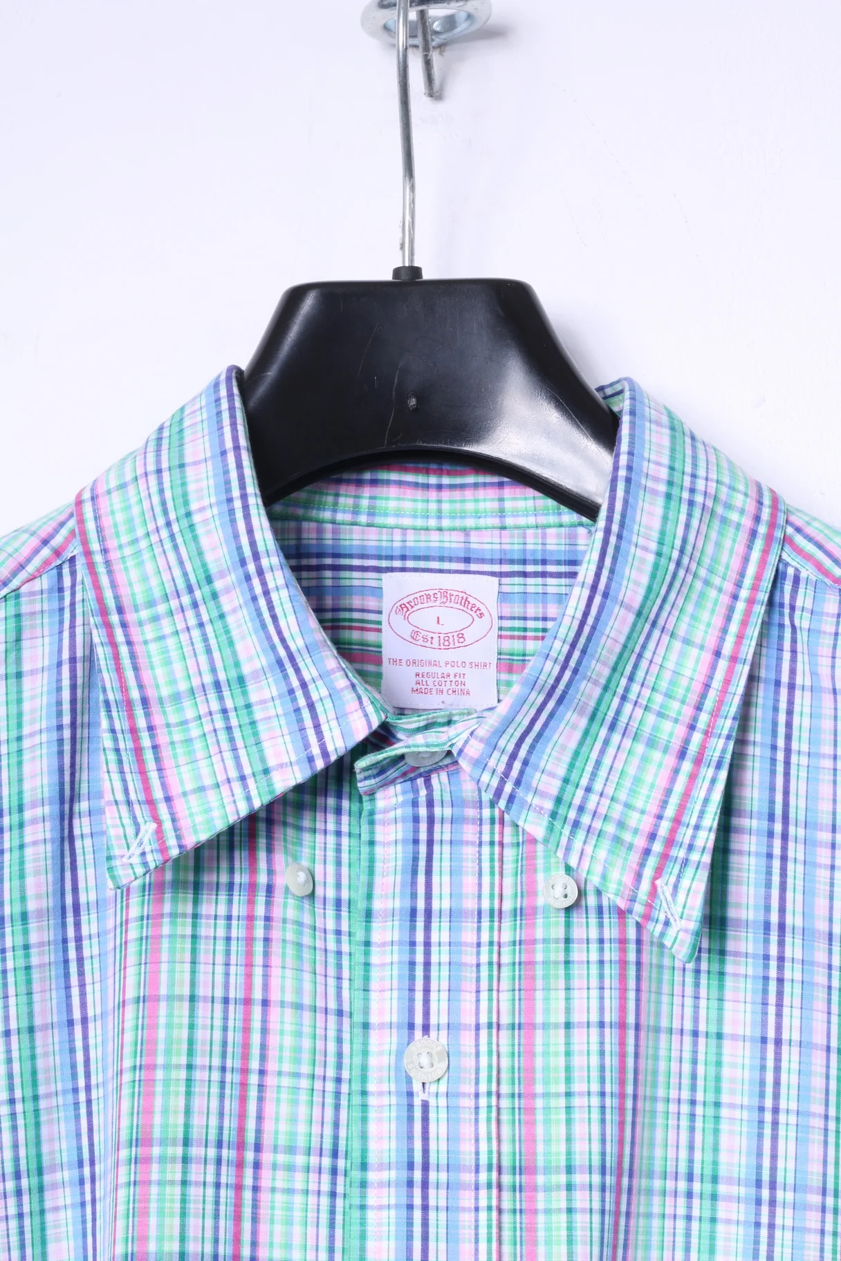 Brooks Brothers Mens L (XL) Casual Shirt Multicoloured Check Cotton Long Sleeve Top - Image 6