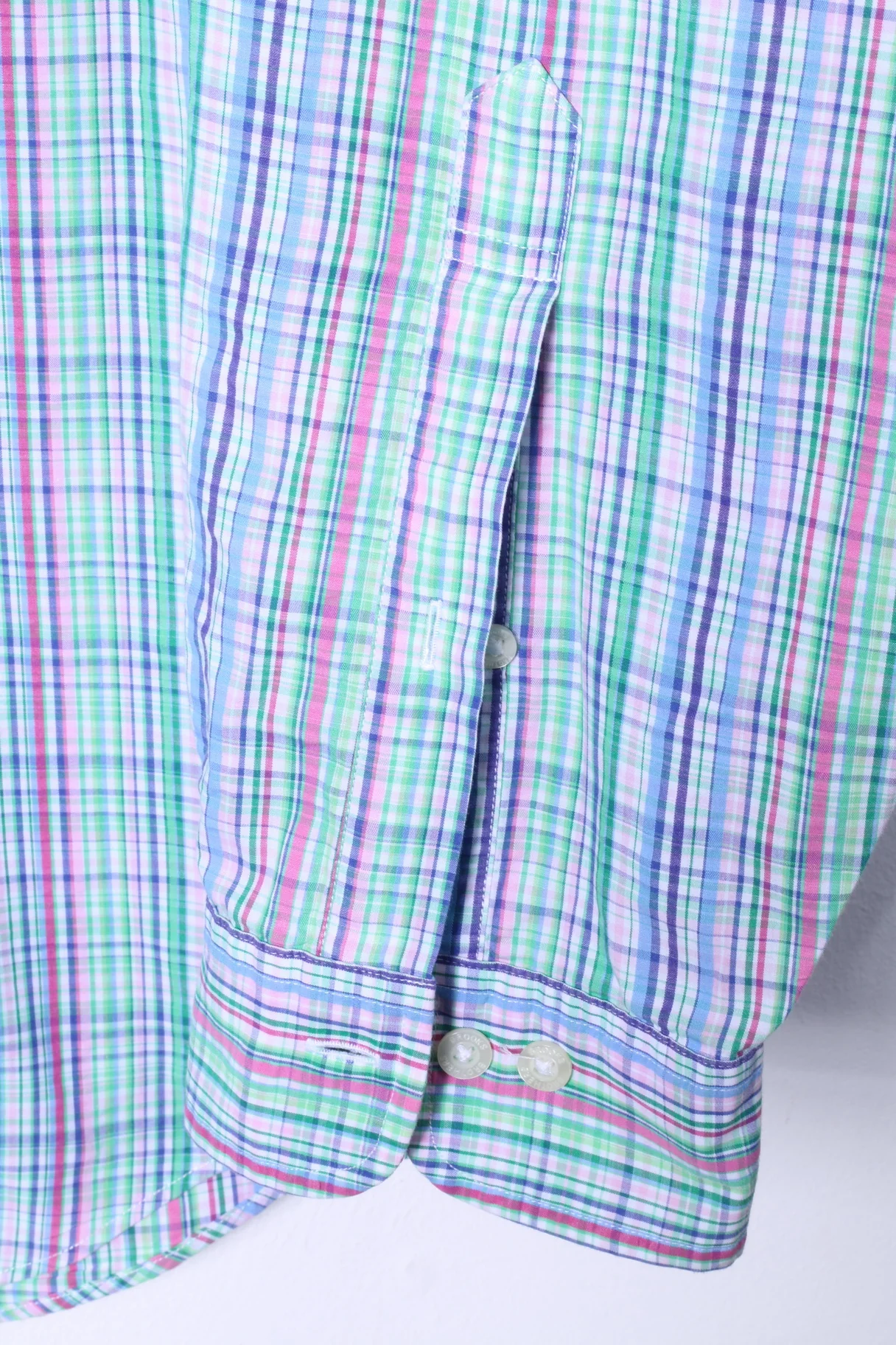 Brooks Brothers Mens L (XL) Casual Shirt Multicoloured Check Cotton Long Sleeve Top - Image 7