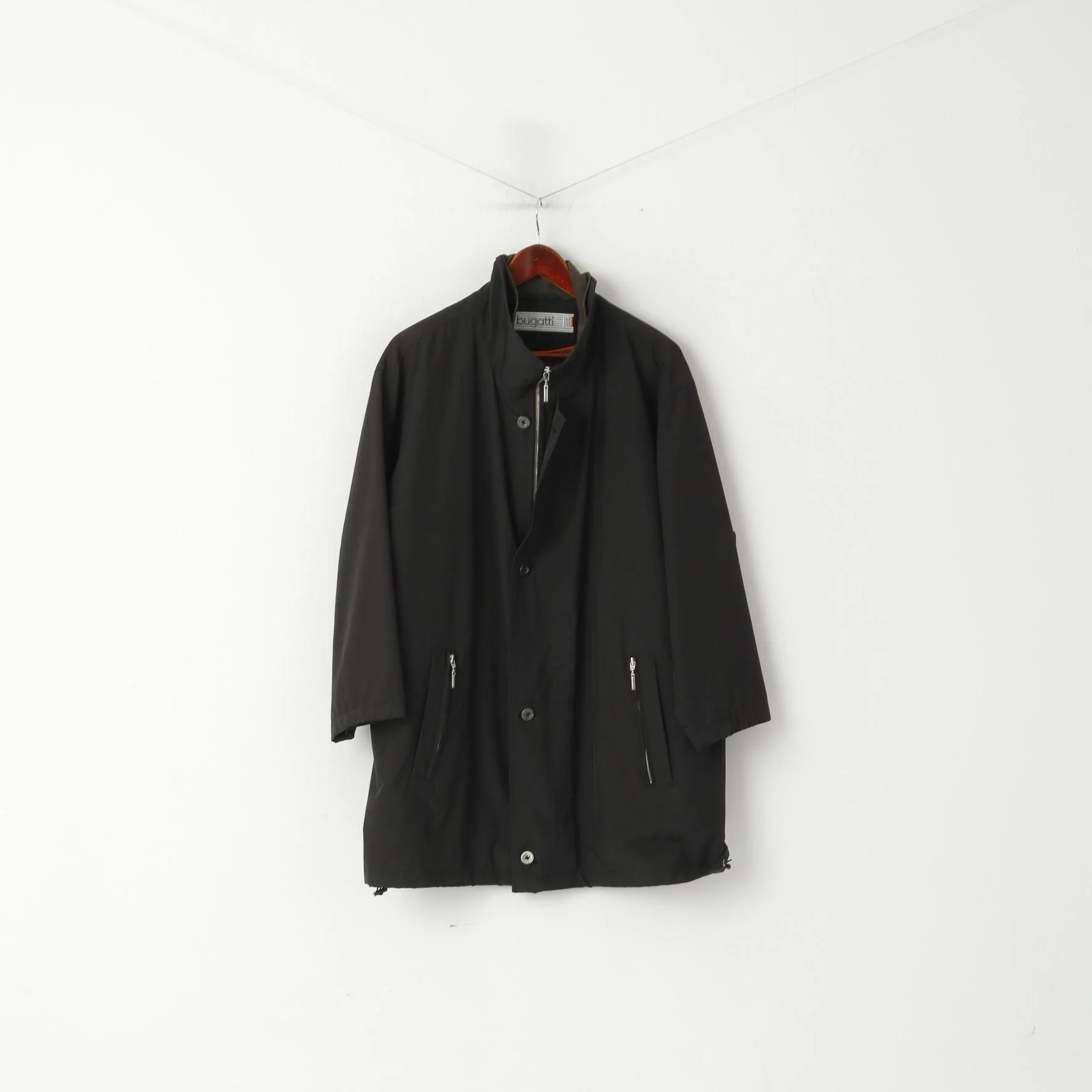 Bugatti Men 27 XL Coat Black Lightweight Full Zipper Casual Overall Technical Top - Image 2
