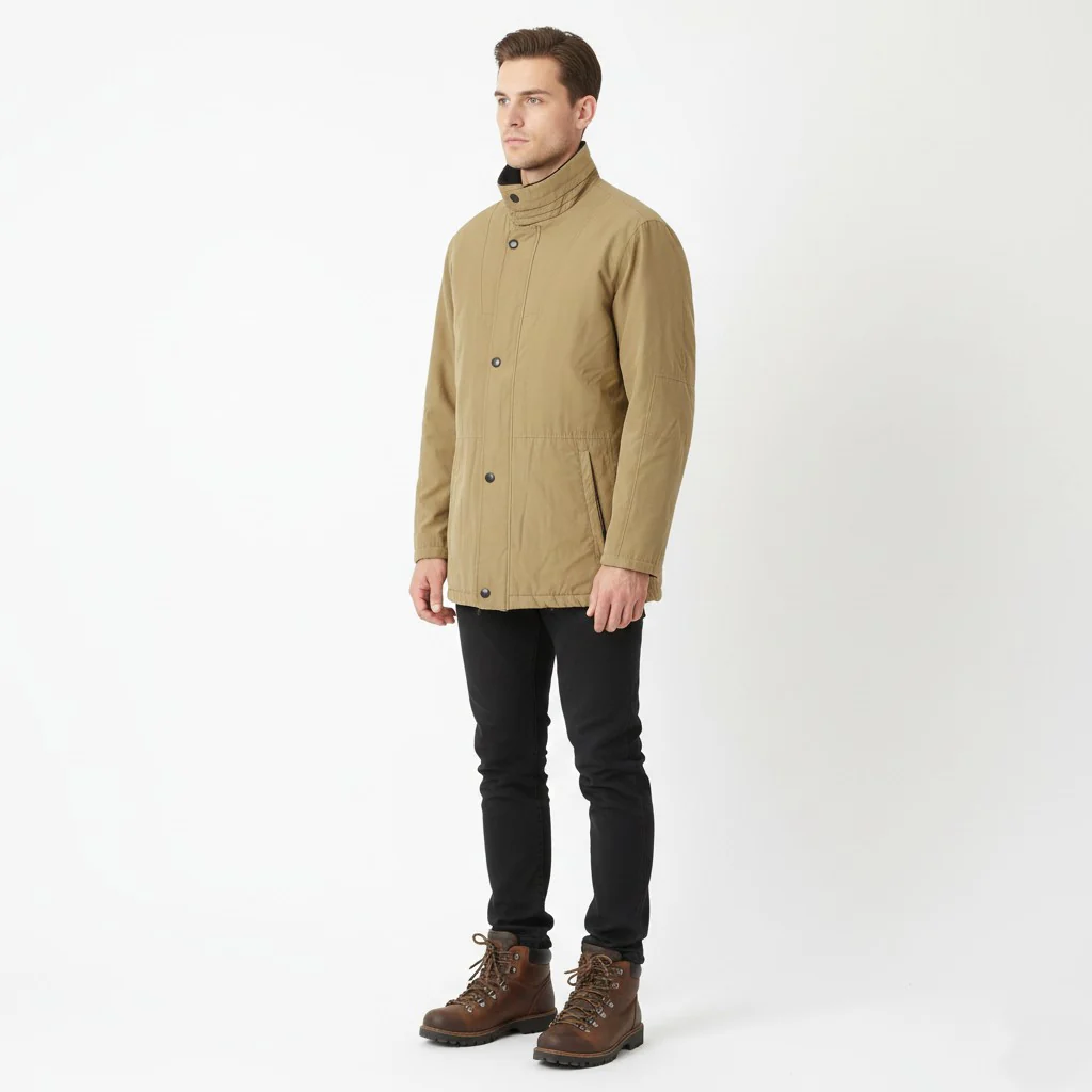 Bugatti Men 38 M Jacket Camel Vintage Full Zip Fleece Lined Classic Design Top