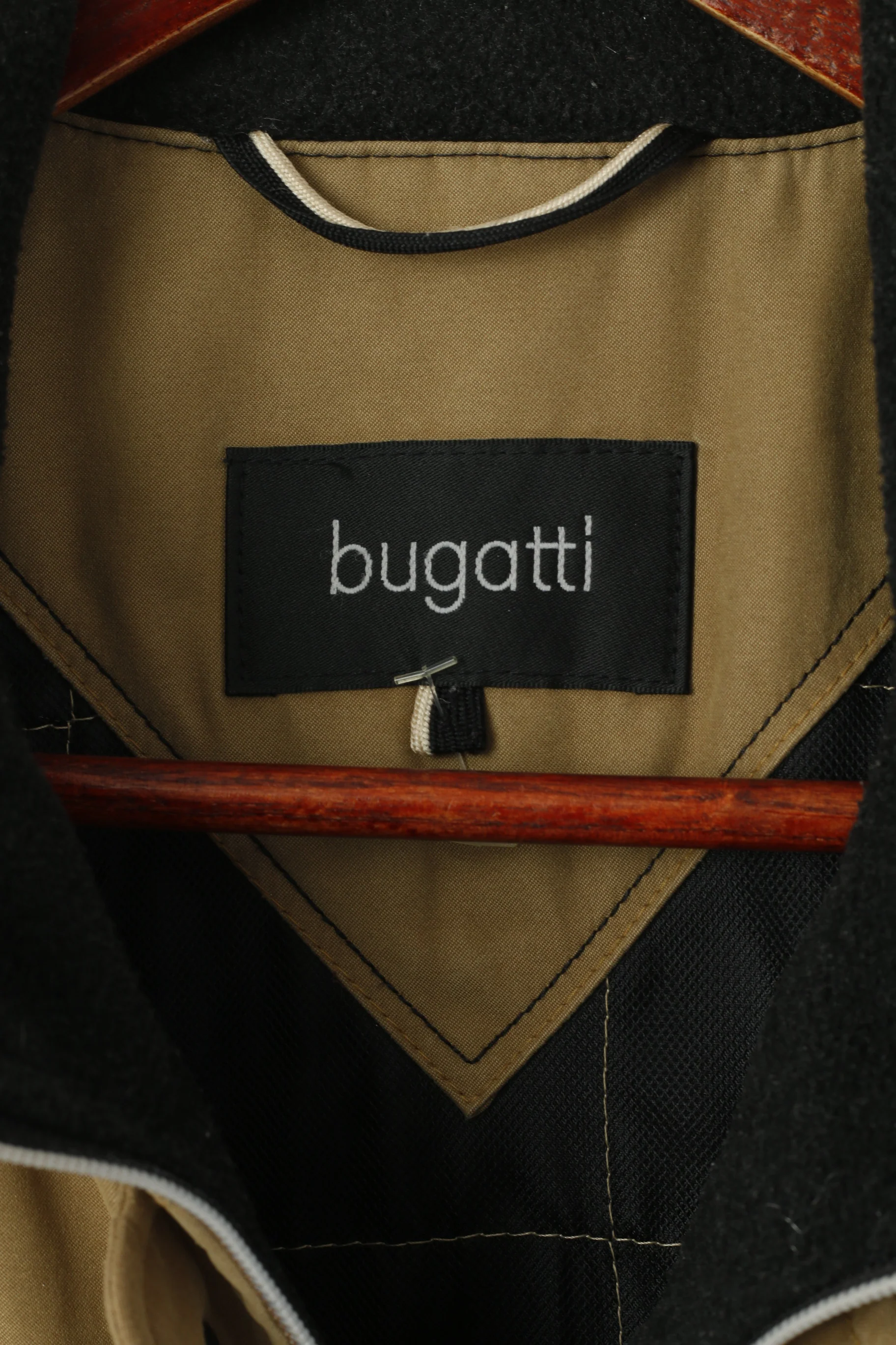 Bugatti Men 38 M Jacket Camel Vintage Full Zip Fleece Lined Classic Design Top - Image 5