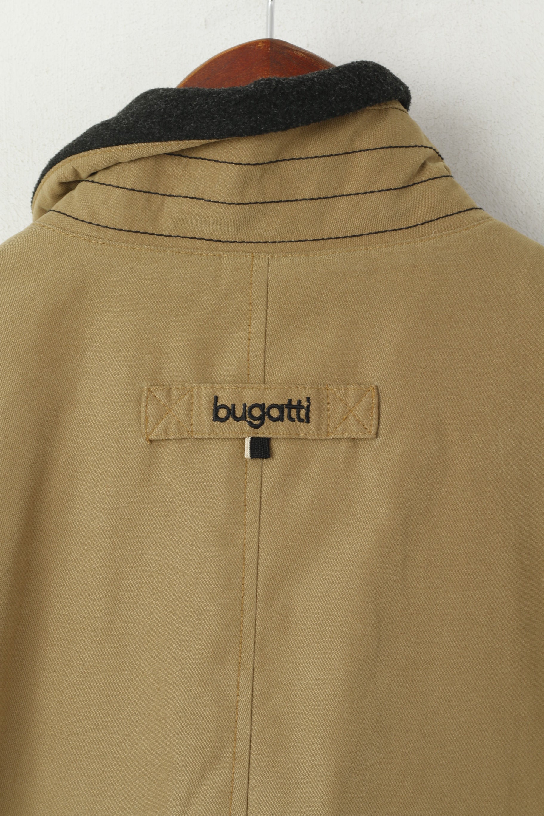 Bugatti Men 38 M Jacket Camel Vintage Full Zip Fleece Lined Classic Design Top - Image 8