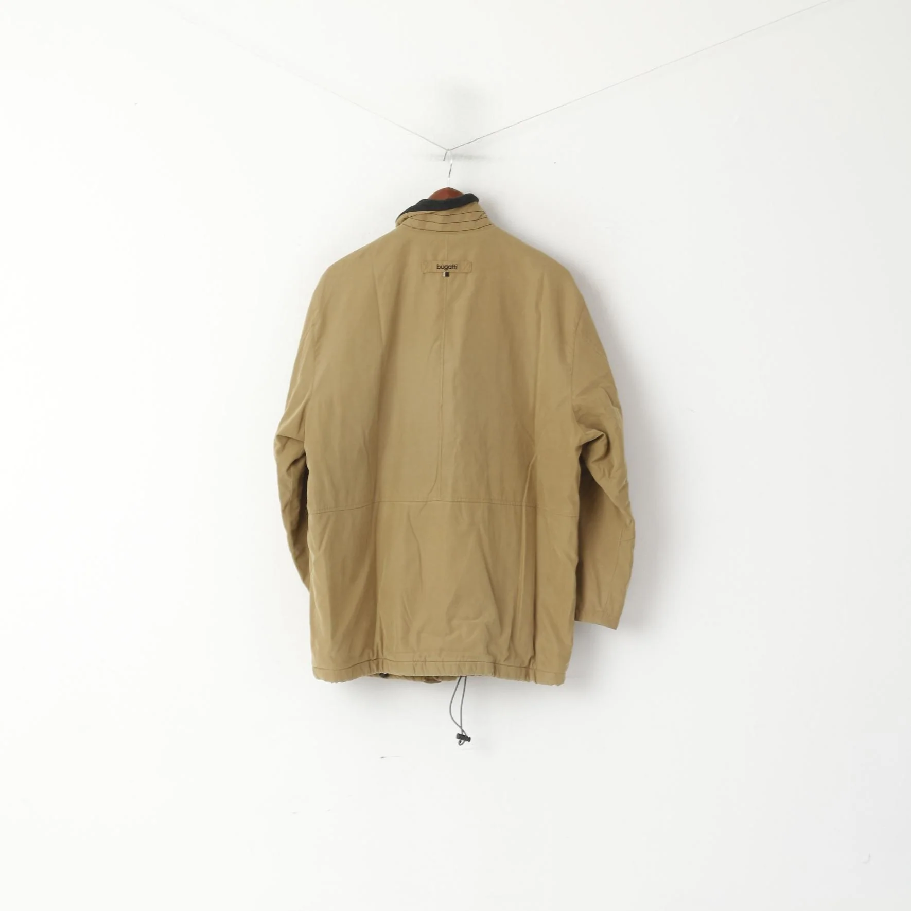 Bugatti Men 38 M Jacket Camel Vintage Full Zip Fleece Lined Classic Design Top - Image 9