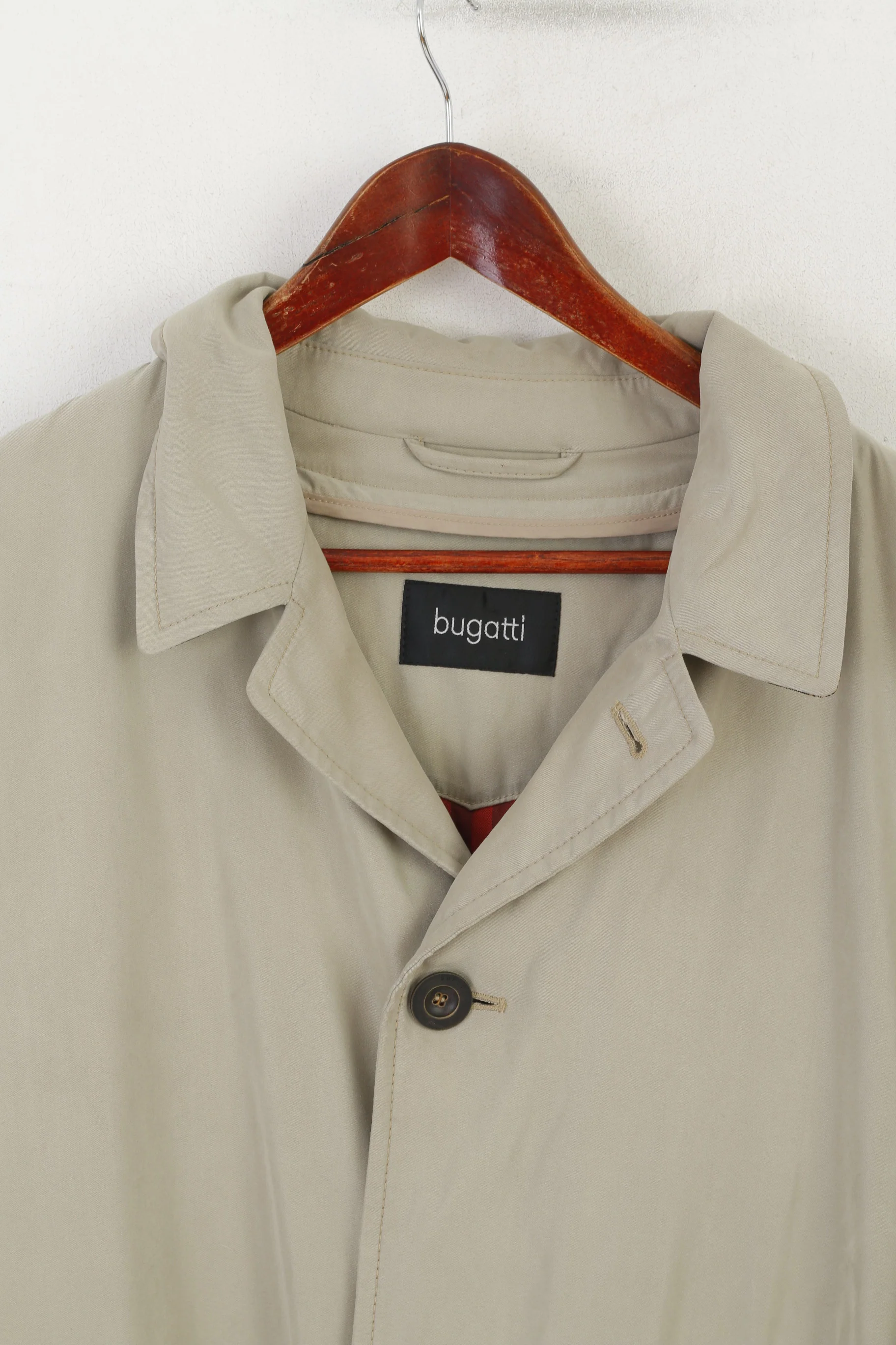 Bugatti Men 40 50 M Coat Beige Vintage 2in1 Removable Lining Classic Overcoat - Image 3