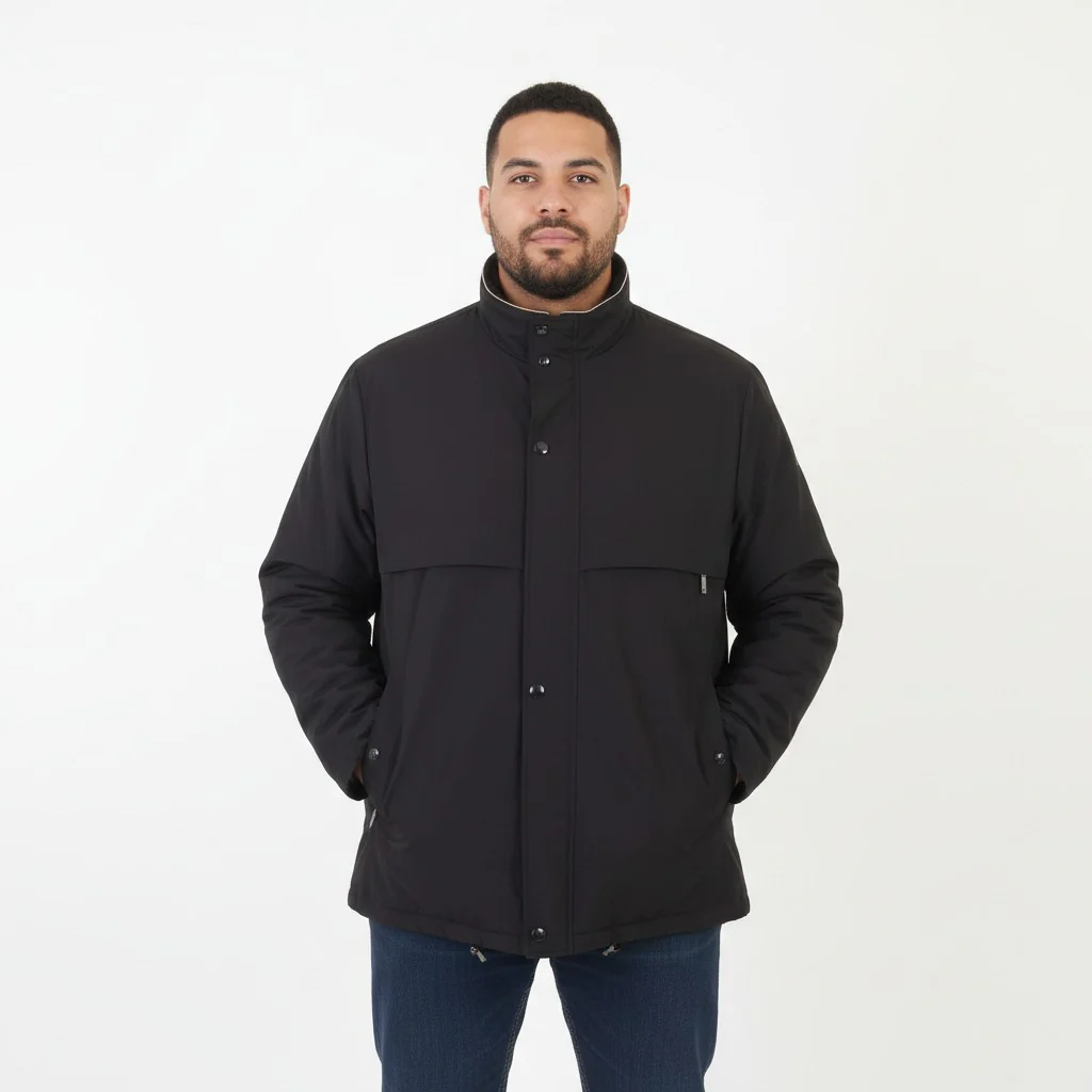 Bugatti Men 56 XXL Jacket Black Lined Zipped Classic Equipped Multi Pocket Top