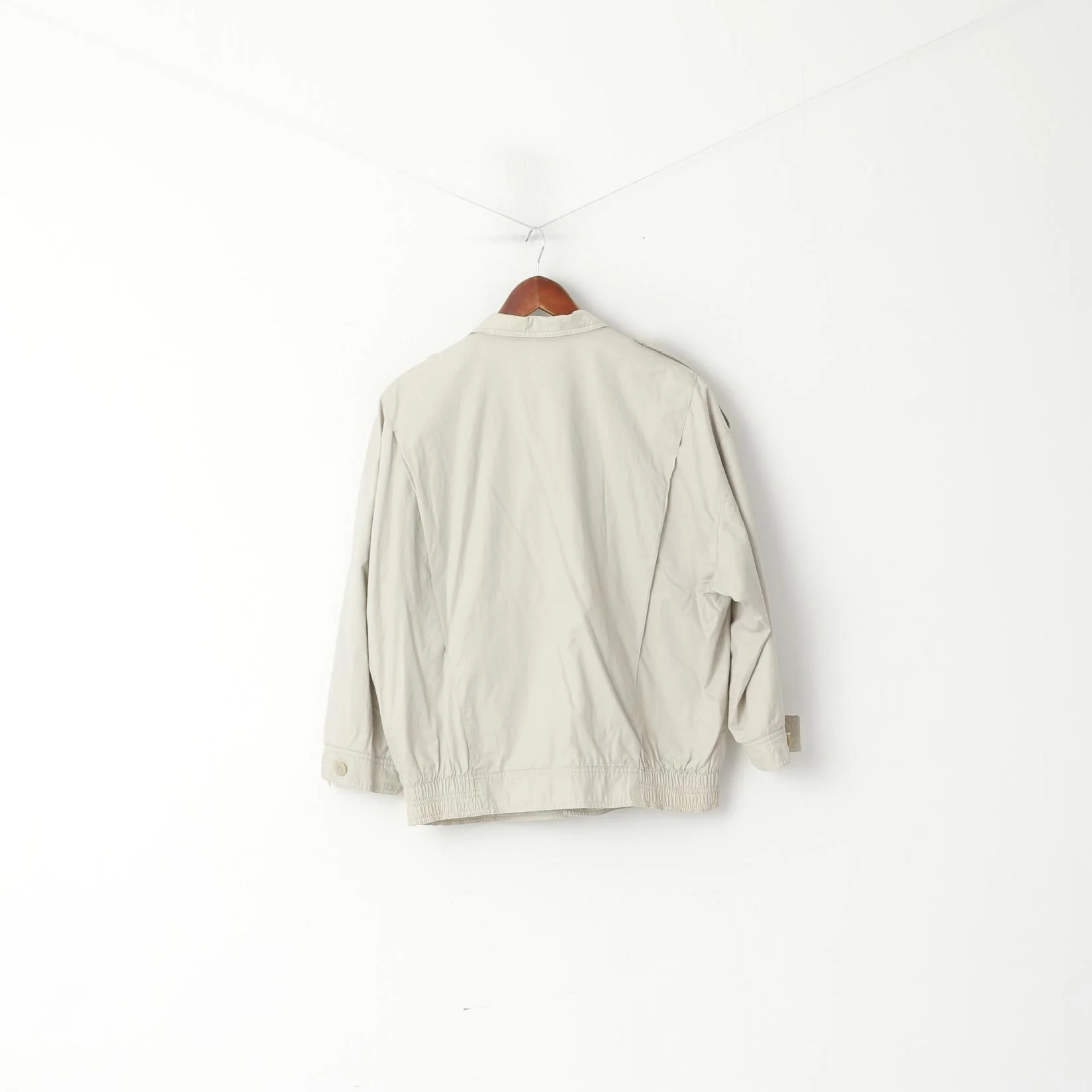 Bugatti Sport Men 48 S Bomber Jacket Beige Cotton Vintage Full Zipper Harrington - Image 8