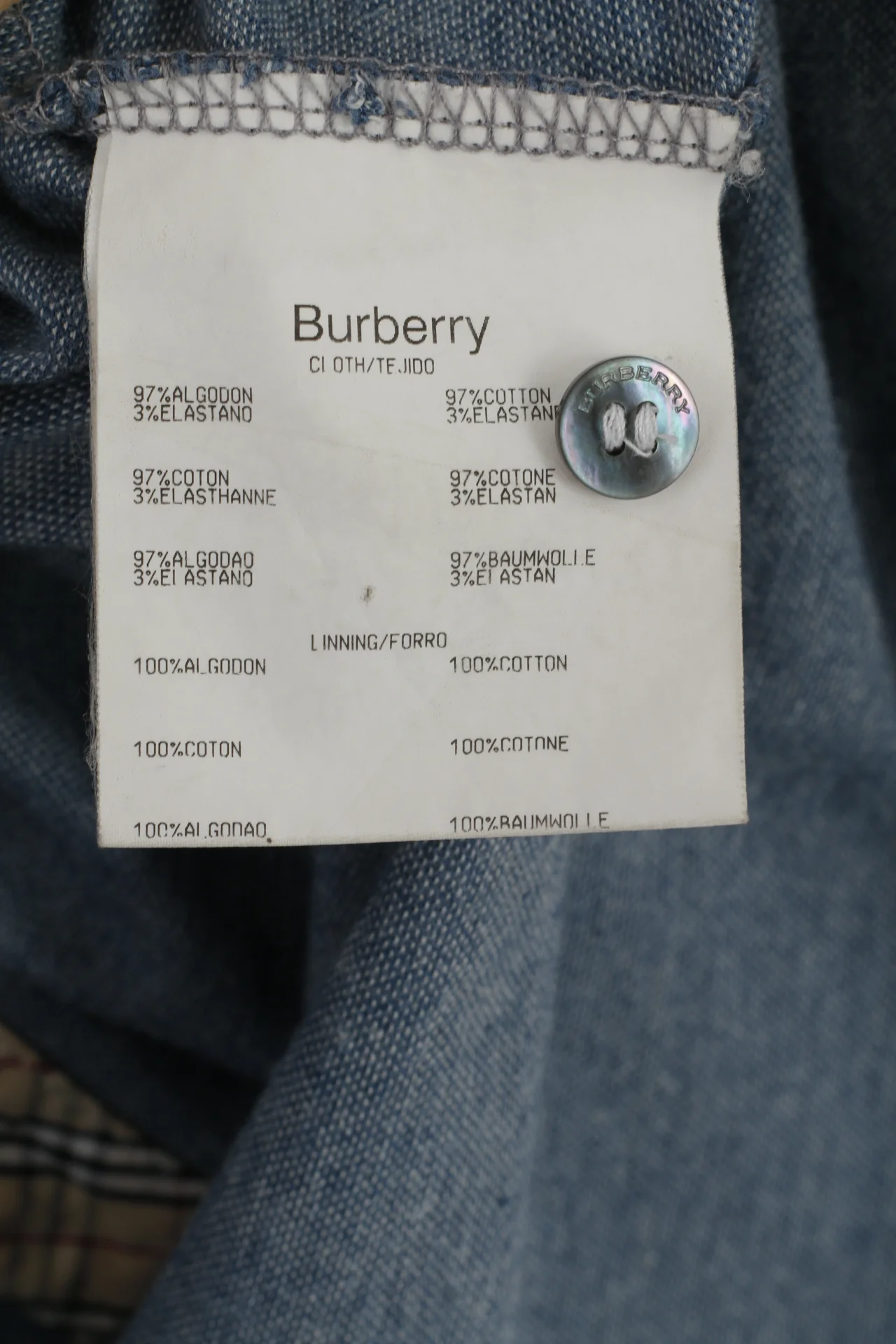 Burberry London Women 44 S Shirt Sleeveless Blue Cotton Top Vest - Image 6