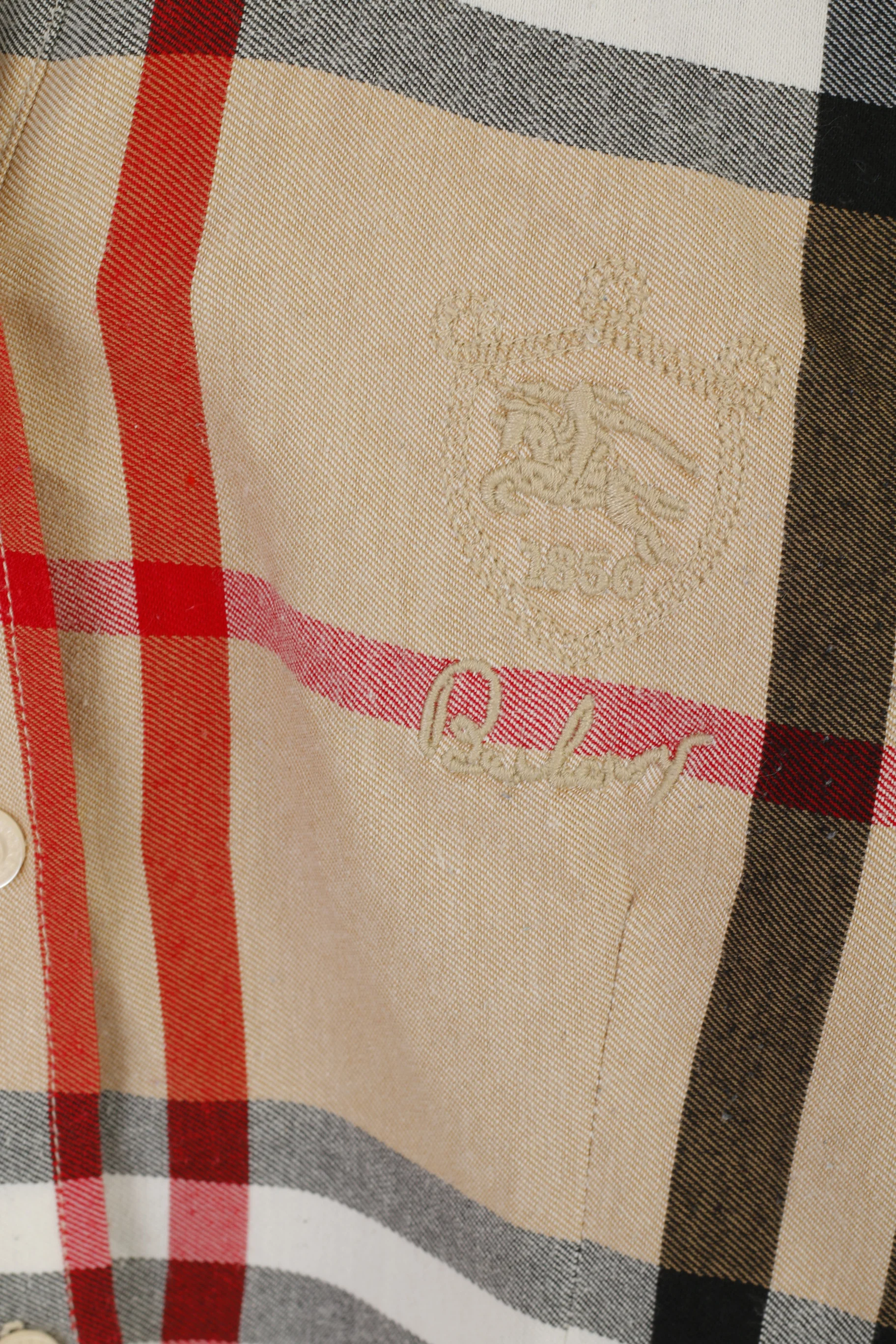 Burberry London Women S (XXS) Casual Shirt Beige Check Long Sleeve Button Top - Image 4