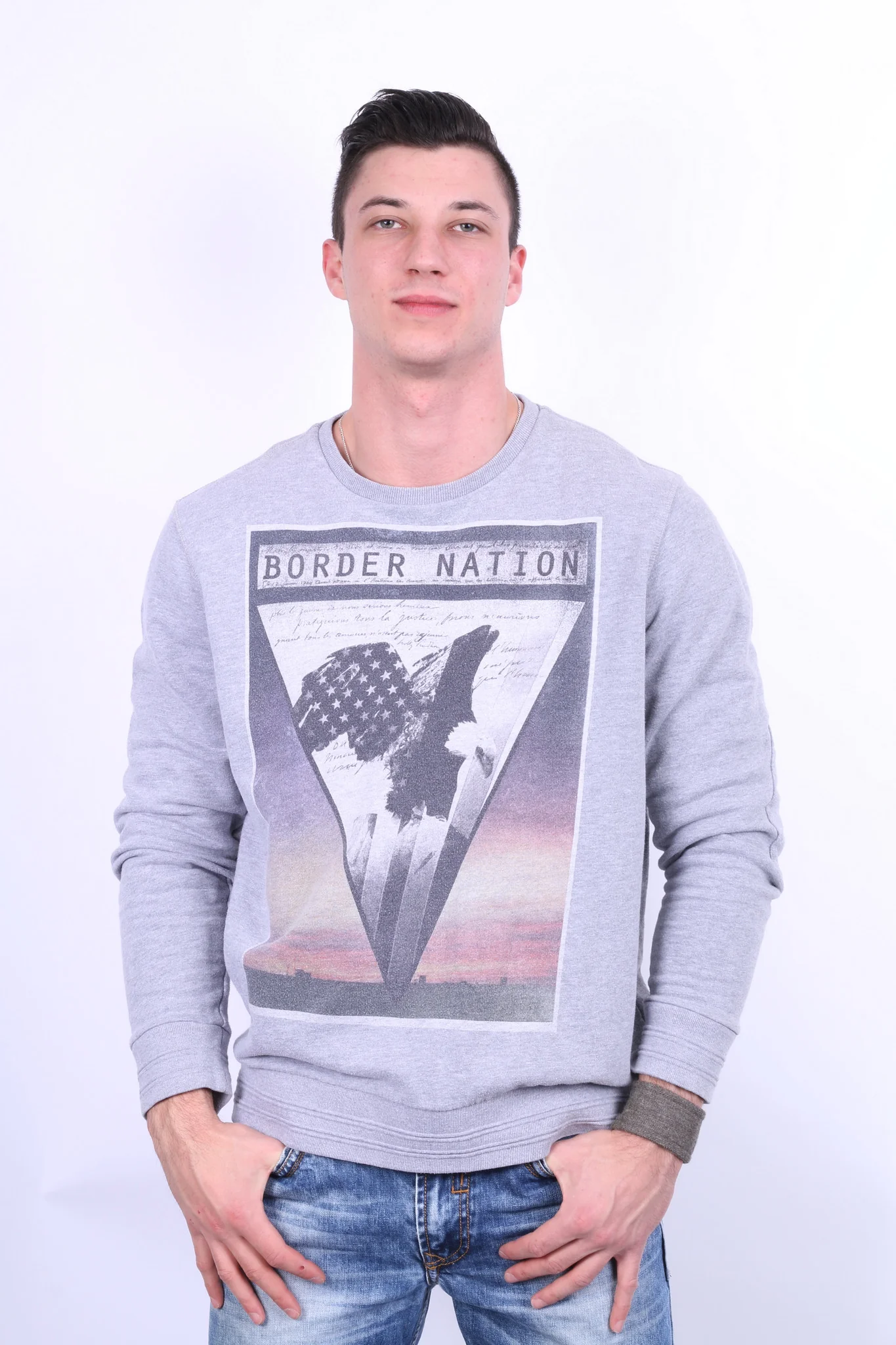 Burton London Mens XXL Sweatshirt Border Nation Patch Cotton Sport Jumper - Image 2