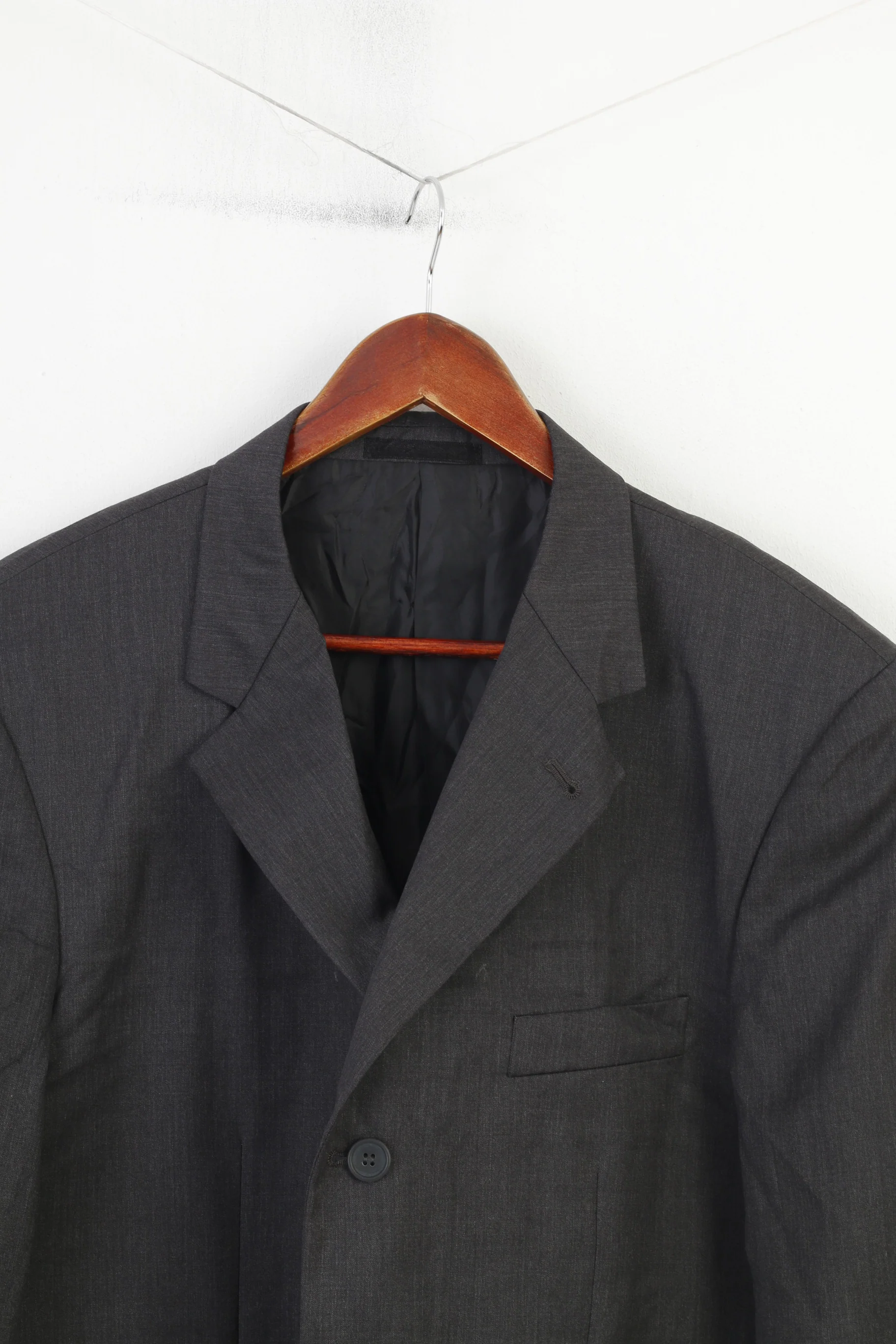 Butler & Webb Men 44 Blazer Grey Wool Super 120' Single Breasted Vintage Classic Jacket - Image 2