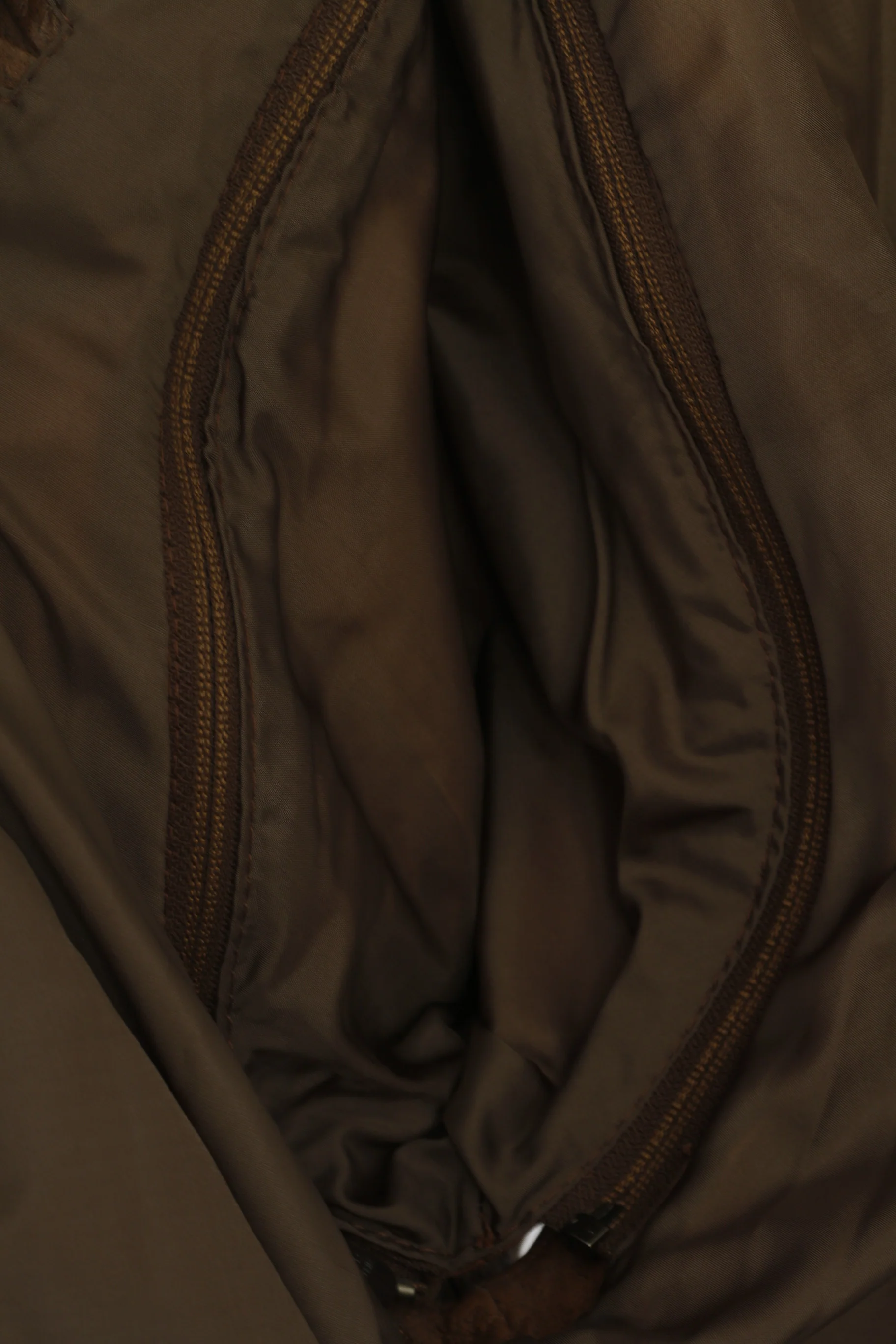 C&A Men 52 L Bomber Jacket Brown Leather Vintage Removable Sleeve Biker Top - Image 6