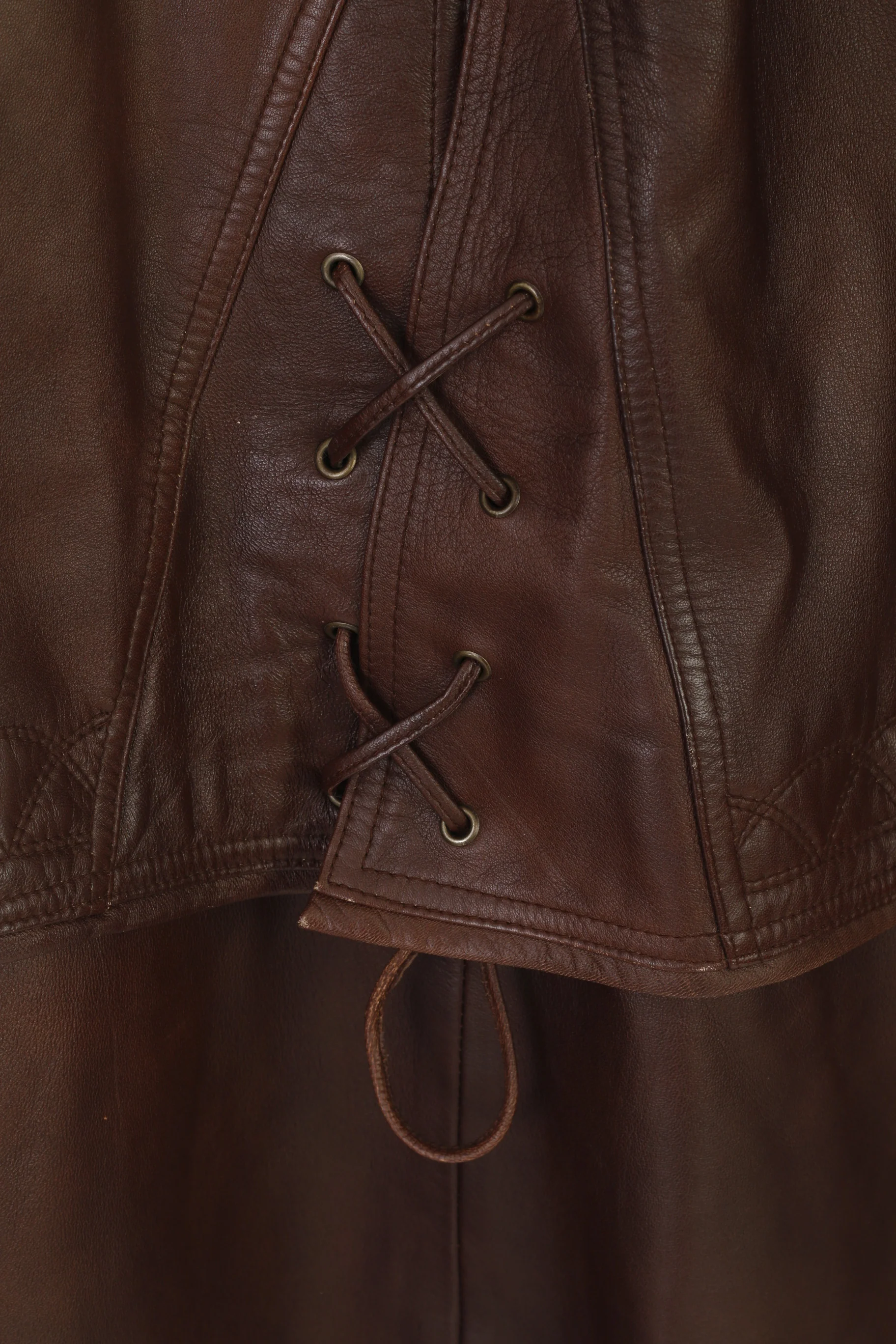 C&A Your 6th Sense Women 14 40 Jacket Brown Leather Full Zipper Vintage Retro Top - Image 8