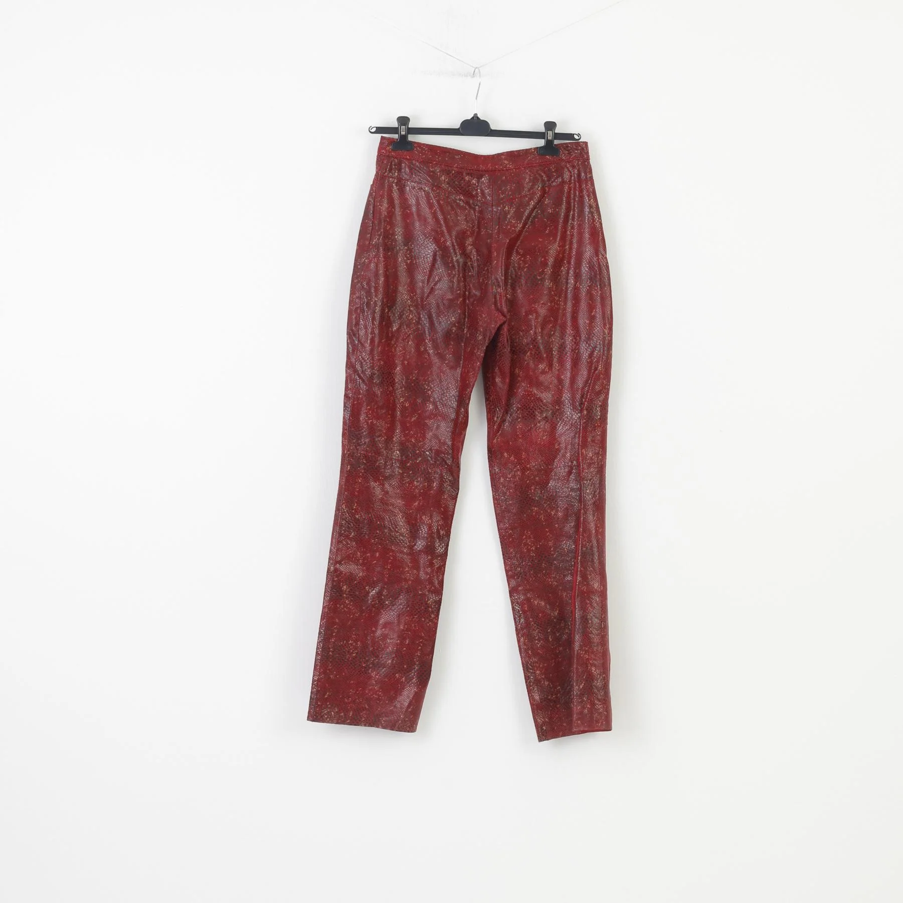 C.C.D.K Woman 16 (L) Suit Burgundy Leather Snake Pattern Shiny Full Zipper 2 Piece Vintage Set - Image 10