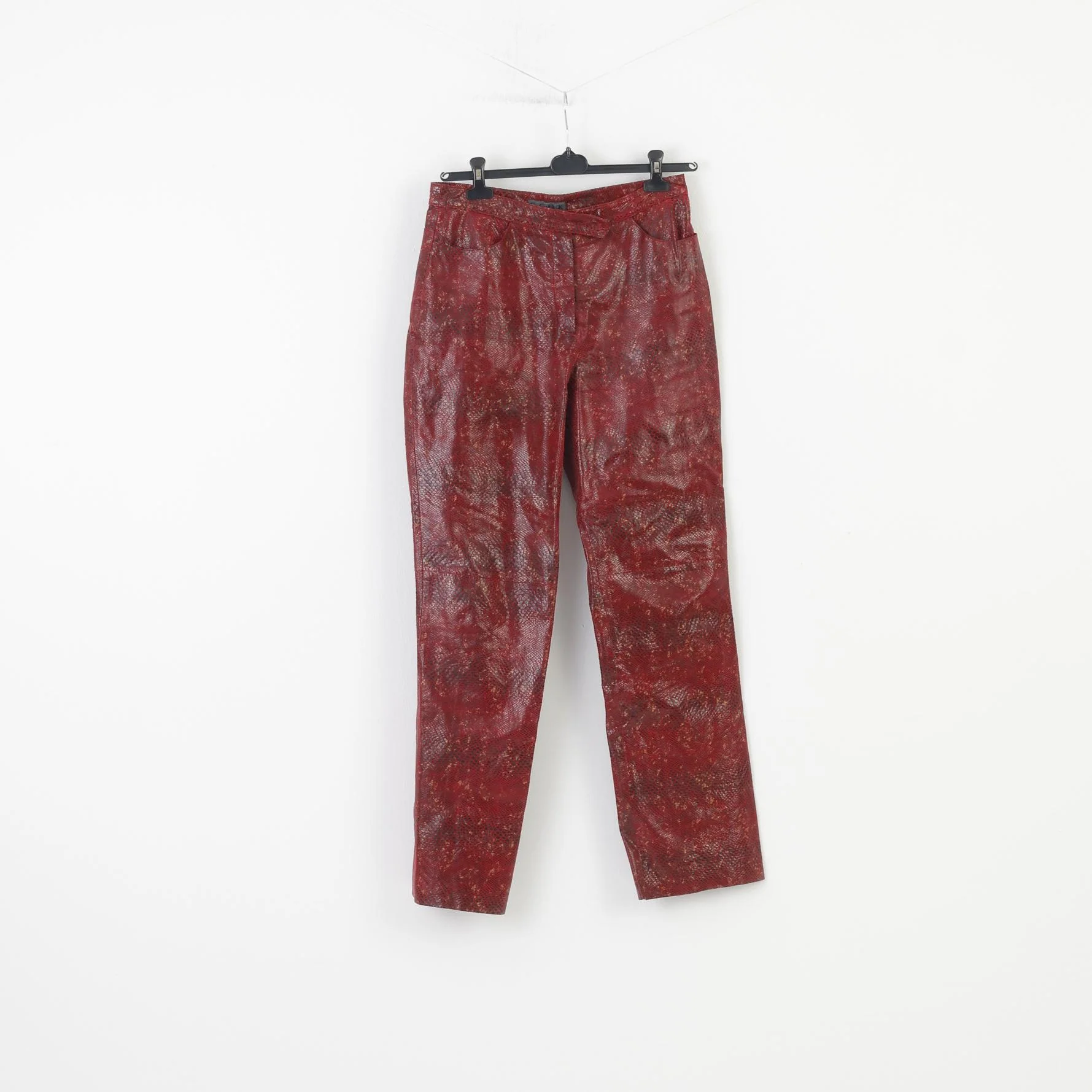 C.C.D.K Woman 16 (L) Suit Burgundy Leather Snake Pattern Shiny Full Zipper 2 Piece Vintage Set - Image 6