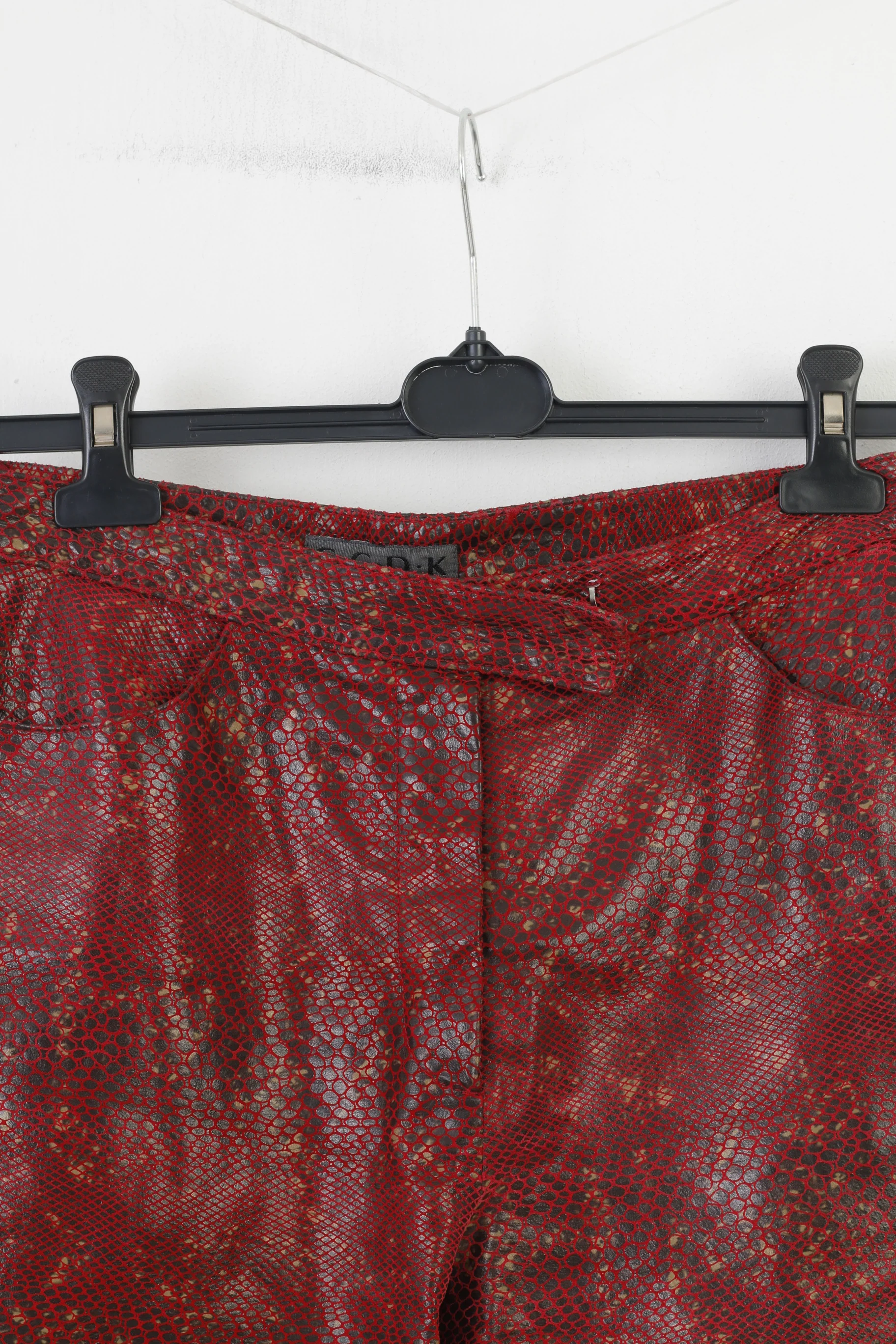 C.C.D.K Woman 16 (L) Suit Burgundy Leather Snake Pattern Shiny Full Zipper 2 Piece Vintage Set - Image 7