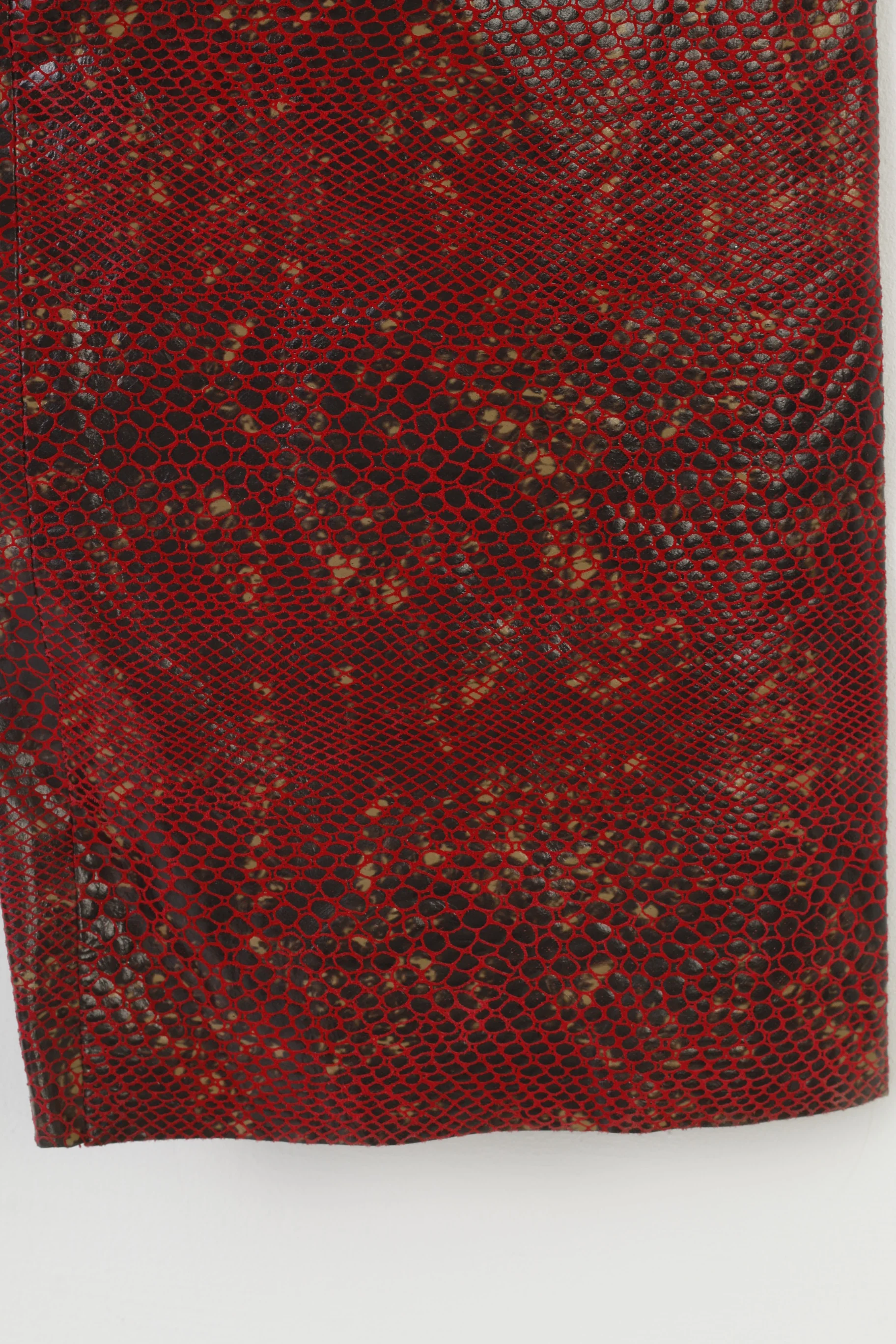 C.C.D.K Woman 16 (L) Suit Burgundy Leather Snake Pattern Shiny Full Zipper 2 Piece Vintage Set - Image 8