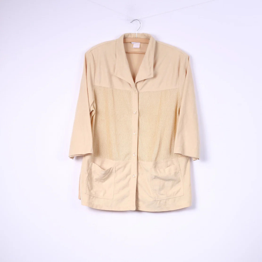 C.h.i.c.c. Womens 2XL Blouse Buttons Front Vintage Yellow Pocket Top
