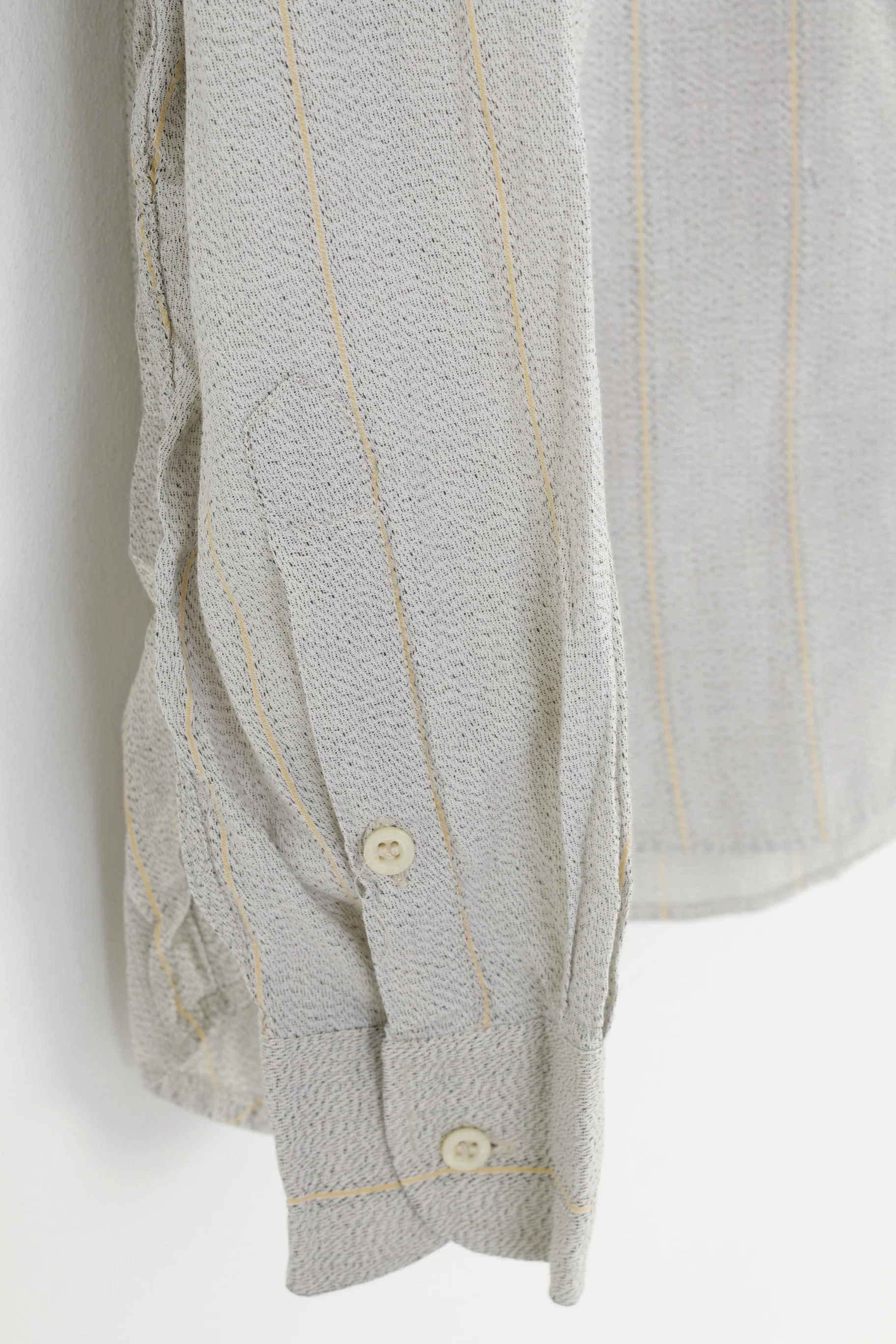 Cacharel Men 16 41 M Casual Shirt Striped Light Grey Buttons Down Collar Long Sleeve Top - Image 3