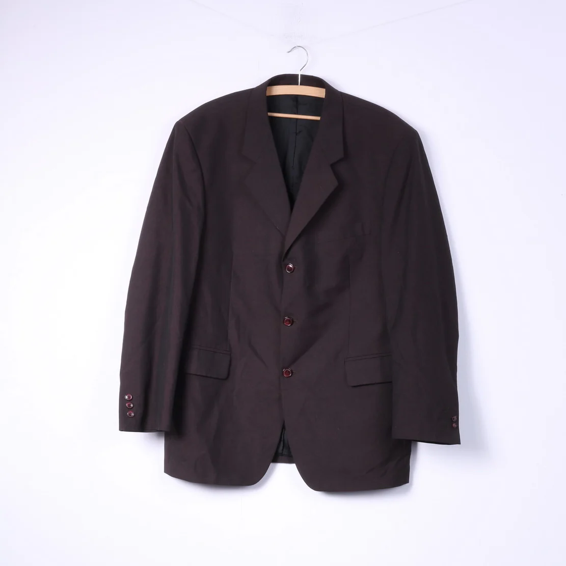 Calvin Cooper New York Men 54 44 Suit Brown Blazer Single Breasted Trousers Wool 2 Piece