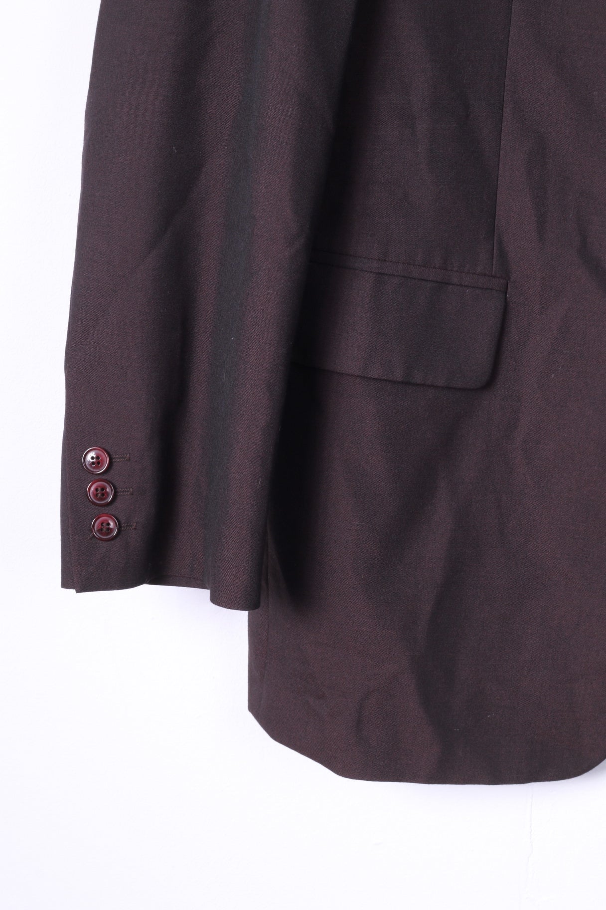Calvin Cooper New York Men 54 44 Suit Brown Blazer Single Breasted Trousers Wool 2 Piece - Image 3