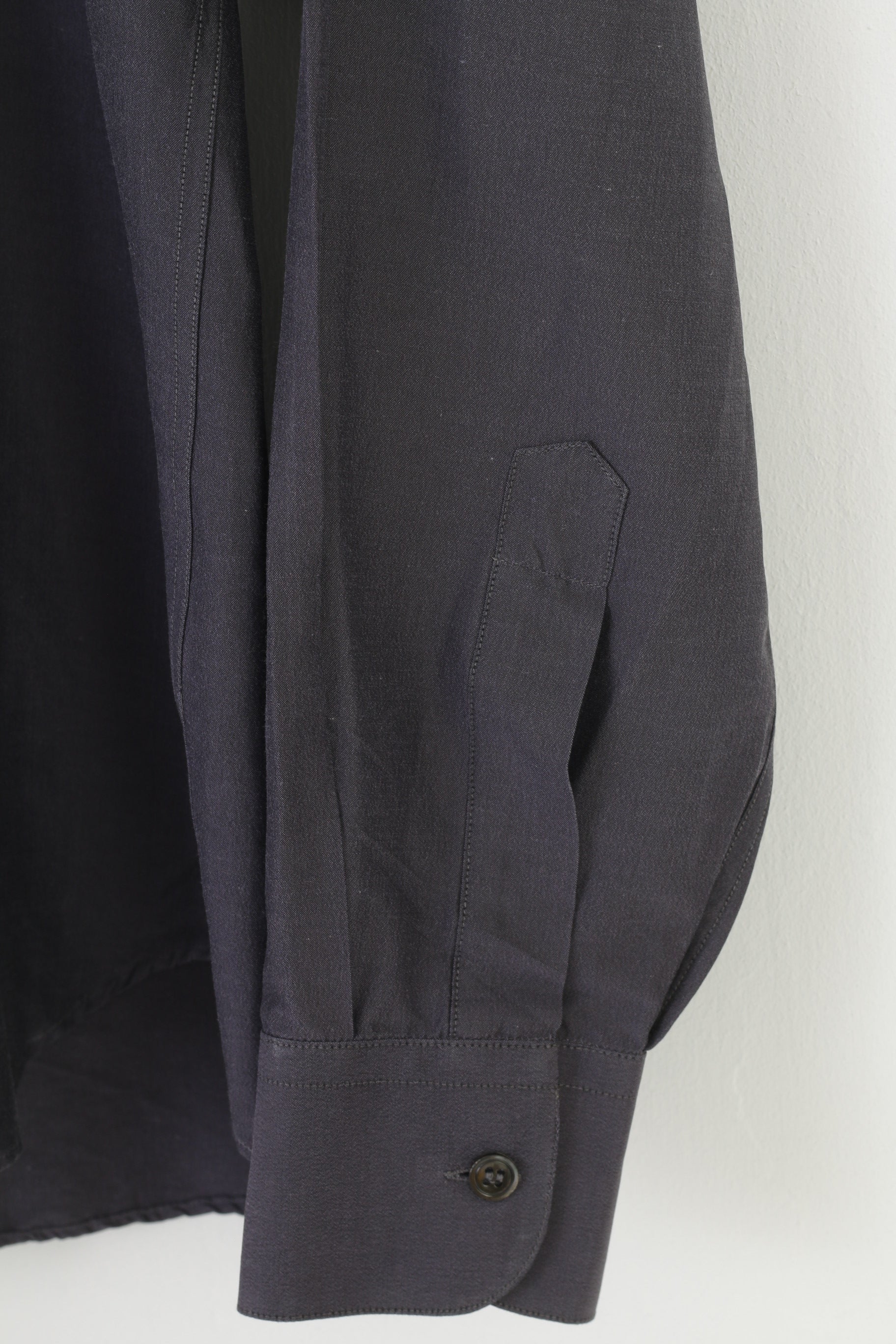 Calvin Klein Men 39 M Casual Shirt Grey Long Sleeve Collar Collection Cotton Top - Image 3