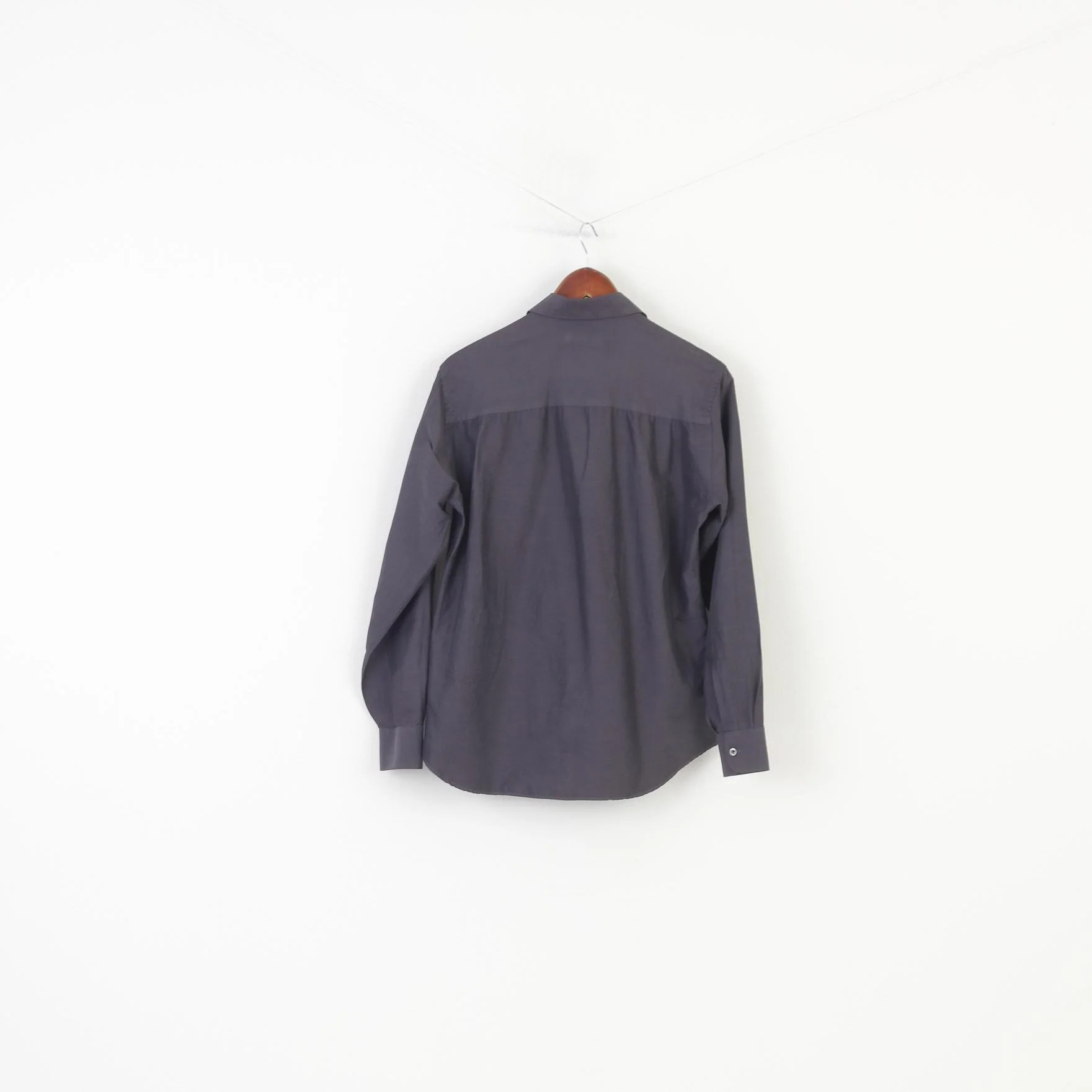 Calvin Klein Men 39 M Casual Shirt Grey Long Sleeve Collar Collection Cotton Top - Image 6