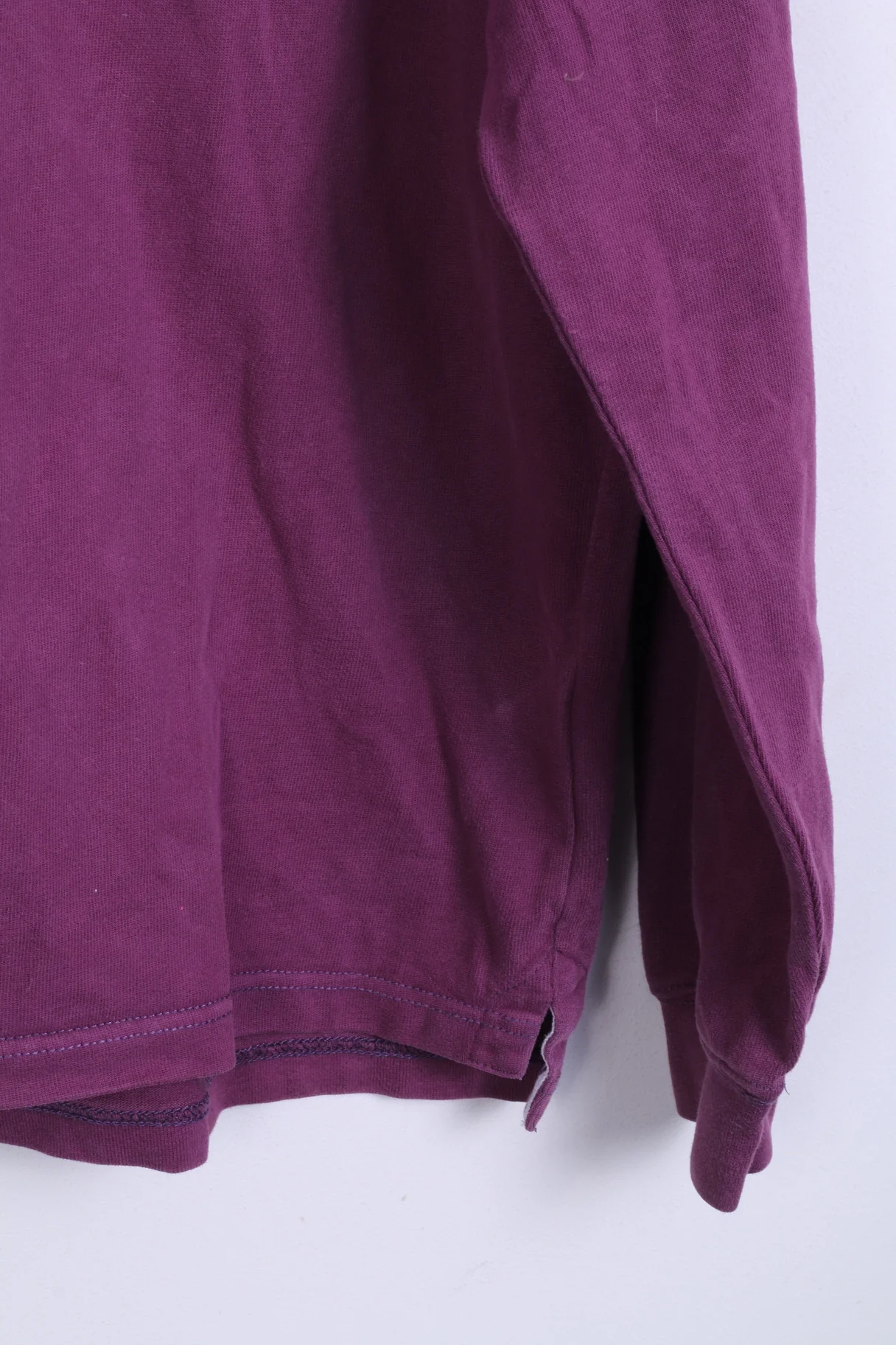 Camel Active Mens L Polo Shirt Purple Detailed Buttons Long Sleeve - Image 2