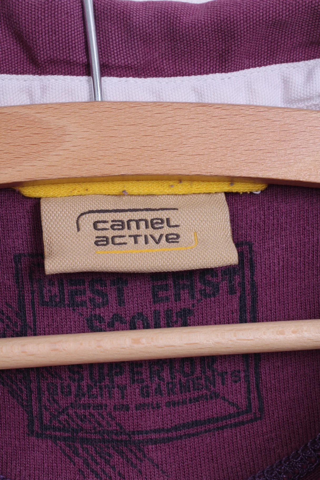 Camel Active Mens L Polo Shirt Purple Detailed Buttons Long Sleeve - Image 5