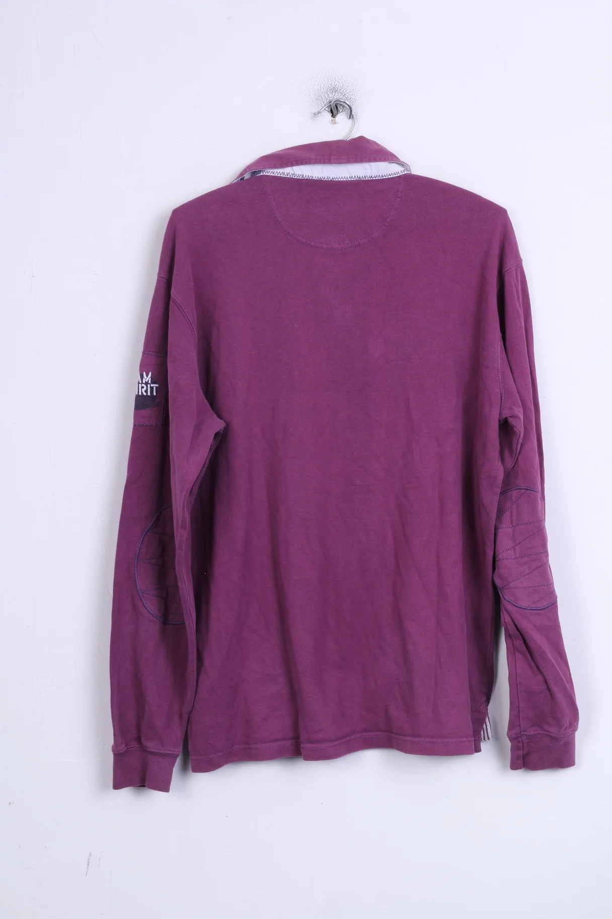Camel Active Mens L Polo Shirt Purple Detailed Buttons Long Sleeve - Image 7