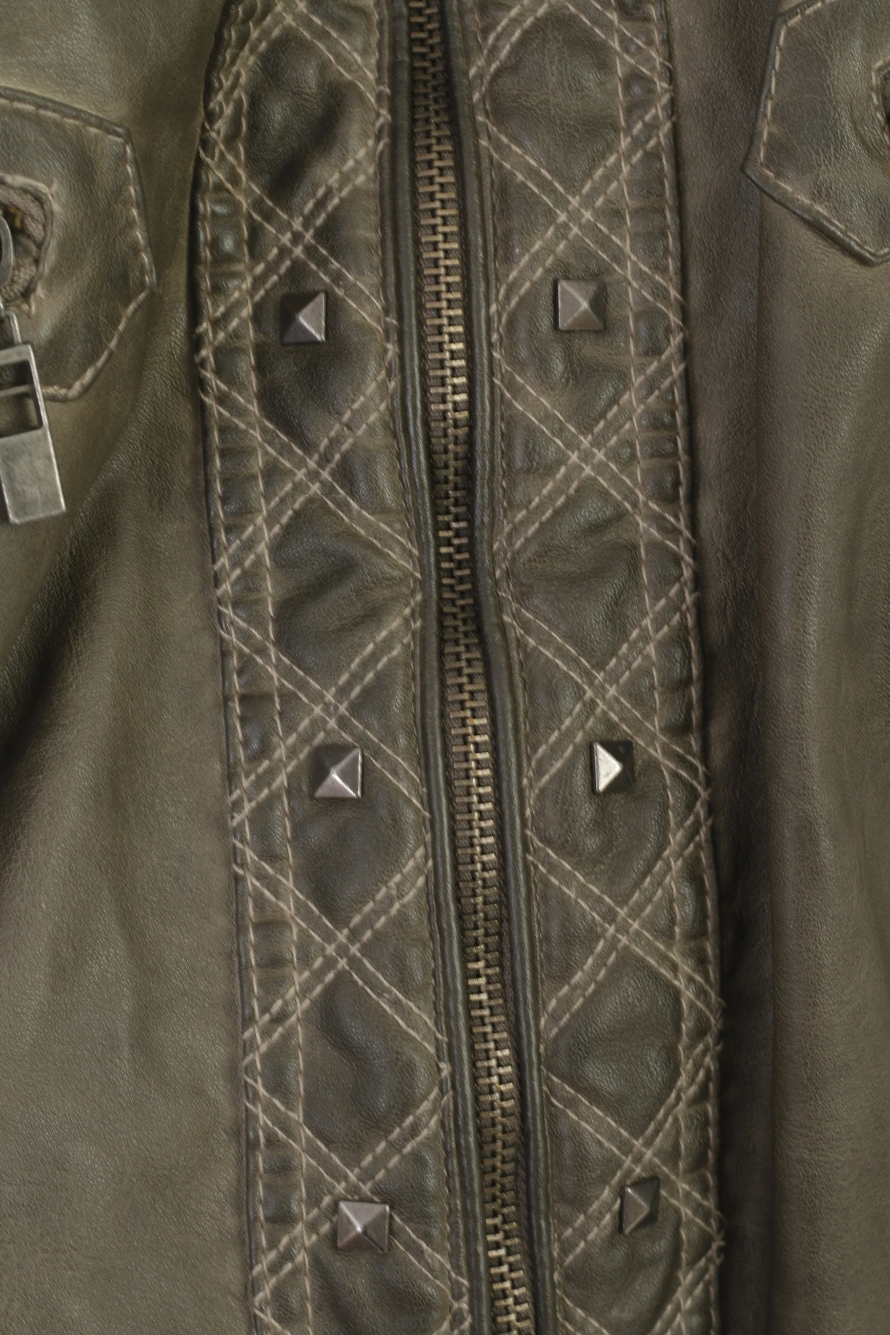 Canada C&A Premium Women 50 XXL Jacket Gray Full Zipper Detailed Biker Top - Image 4