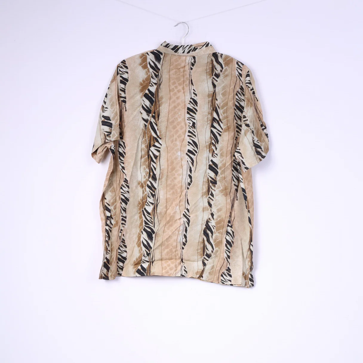 Canada C&A Womens 46 XL Casual Shirt Short Sleeve Beige Vintage Top - Image 6