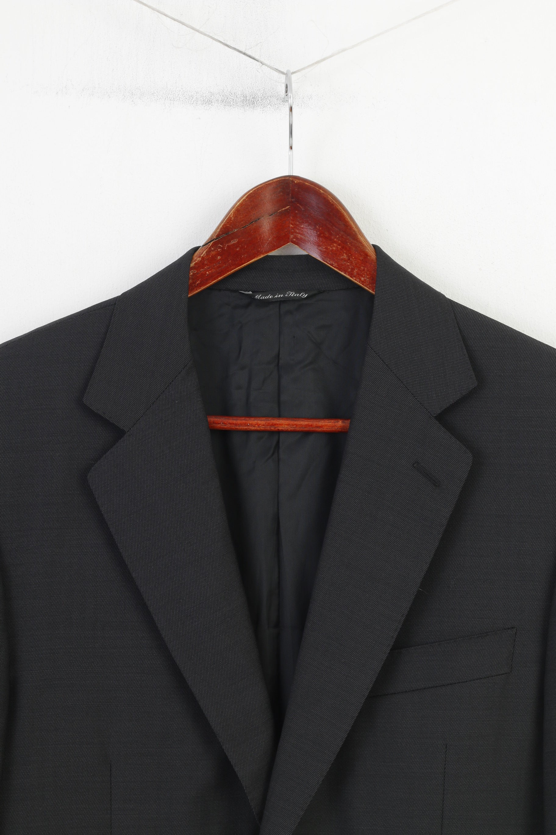 Canali Men 36 46 Blazer Navy Wool Single Breasted Italy Shoulder Pads Vintage Jacket - Image 2