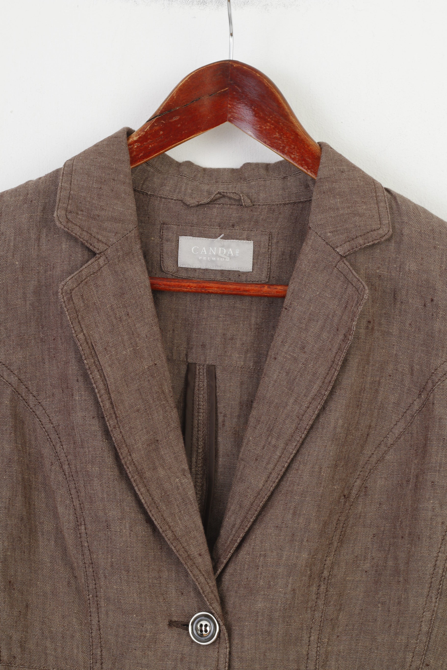 Canda Woman M Jacket Brown Bottoms Breasted Premium C&A Vintage Top - Image 2