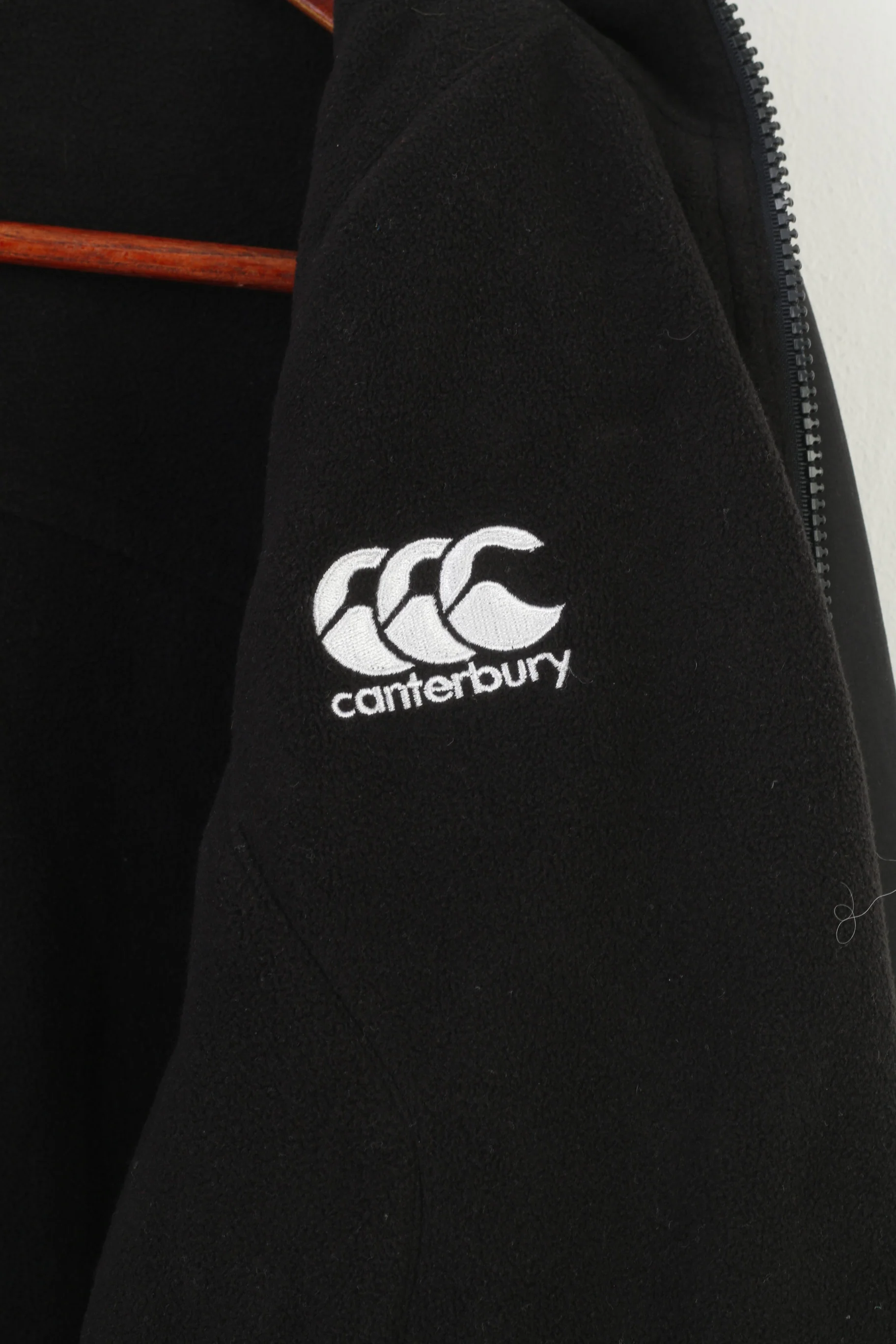 Canterbury Boys 14 Age Jacket Black Fleece Double Side Vintage Full Zipper Top - Image 5