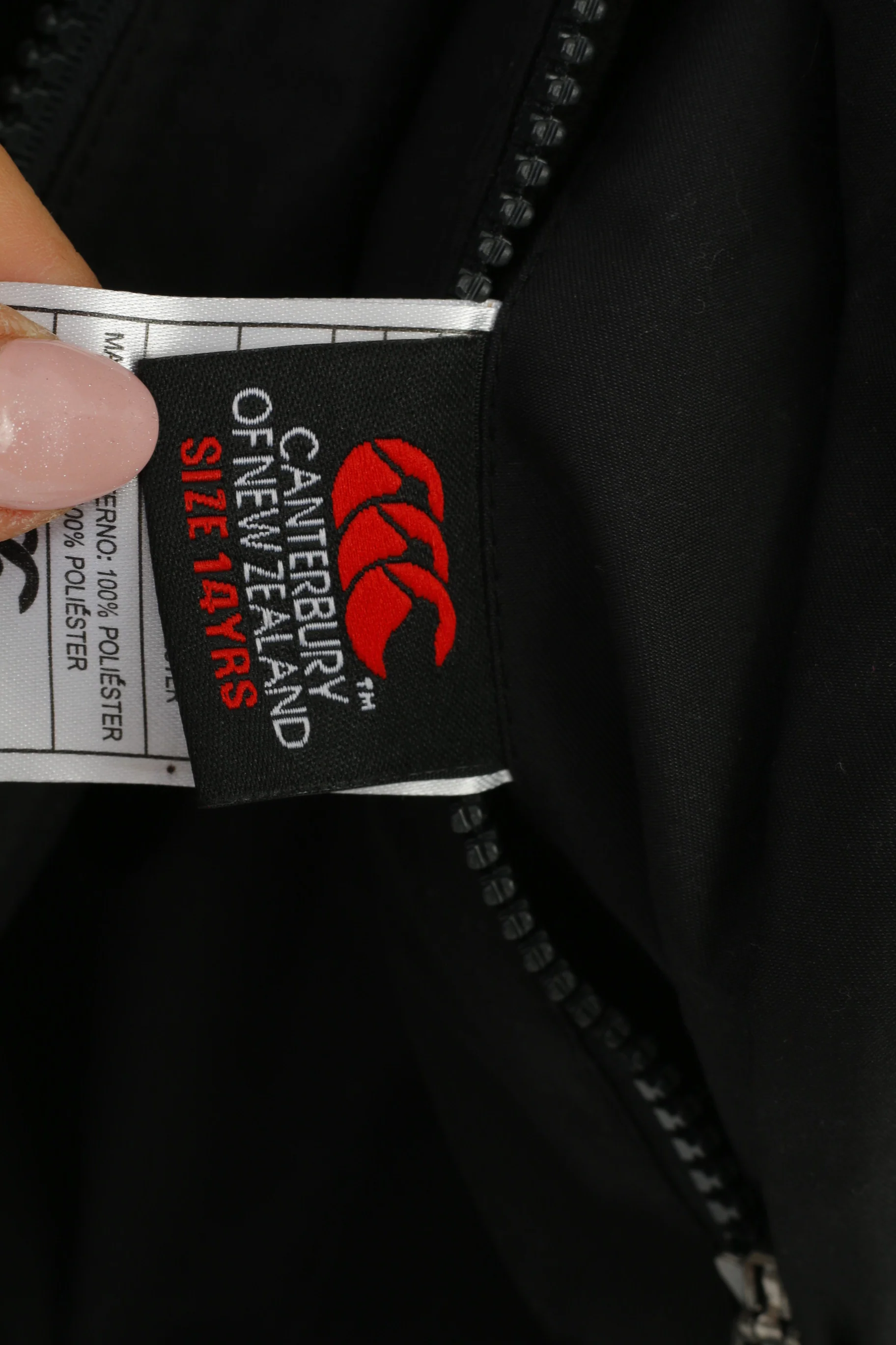 Canterbury Boys 14 Age Jacket Black Fleece Double Side Vintage Full Zipper Top - Image 6
