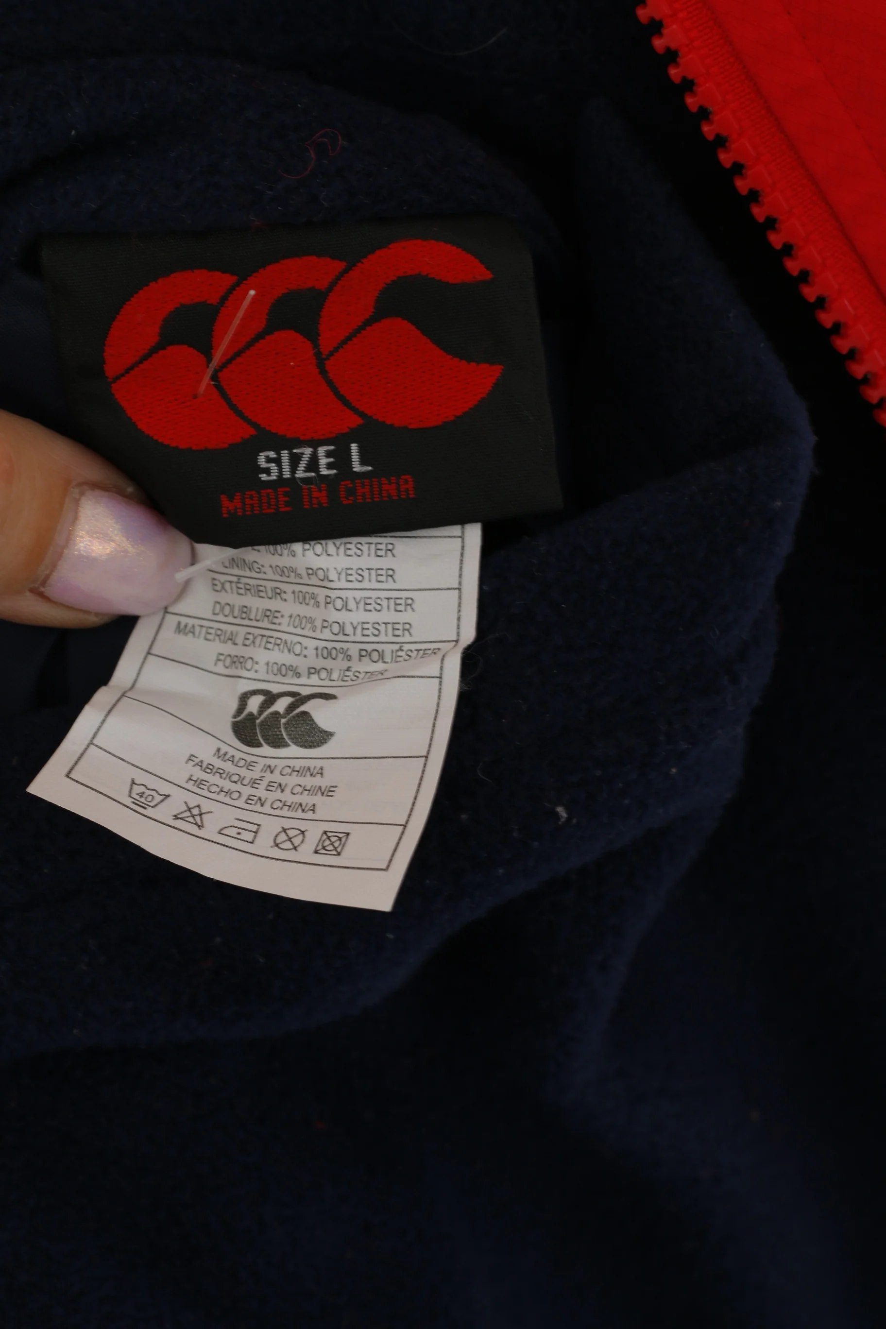 Canterbury of New Zealand Men L Jacket Red Navy Double Sided Titan Groups Tour 2005 - Image 5