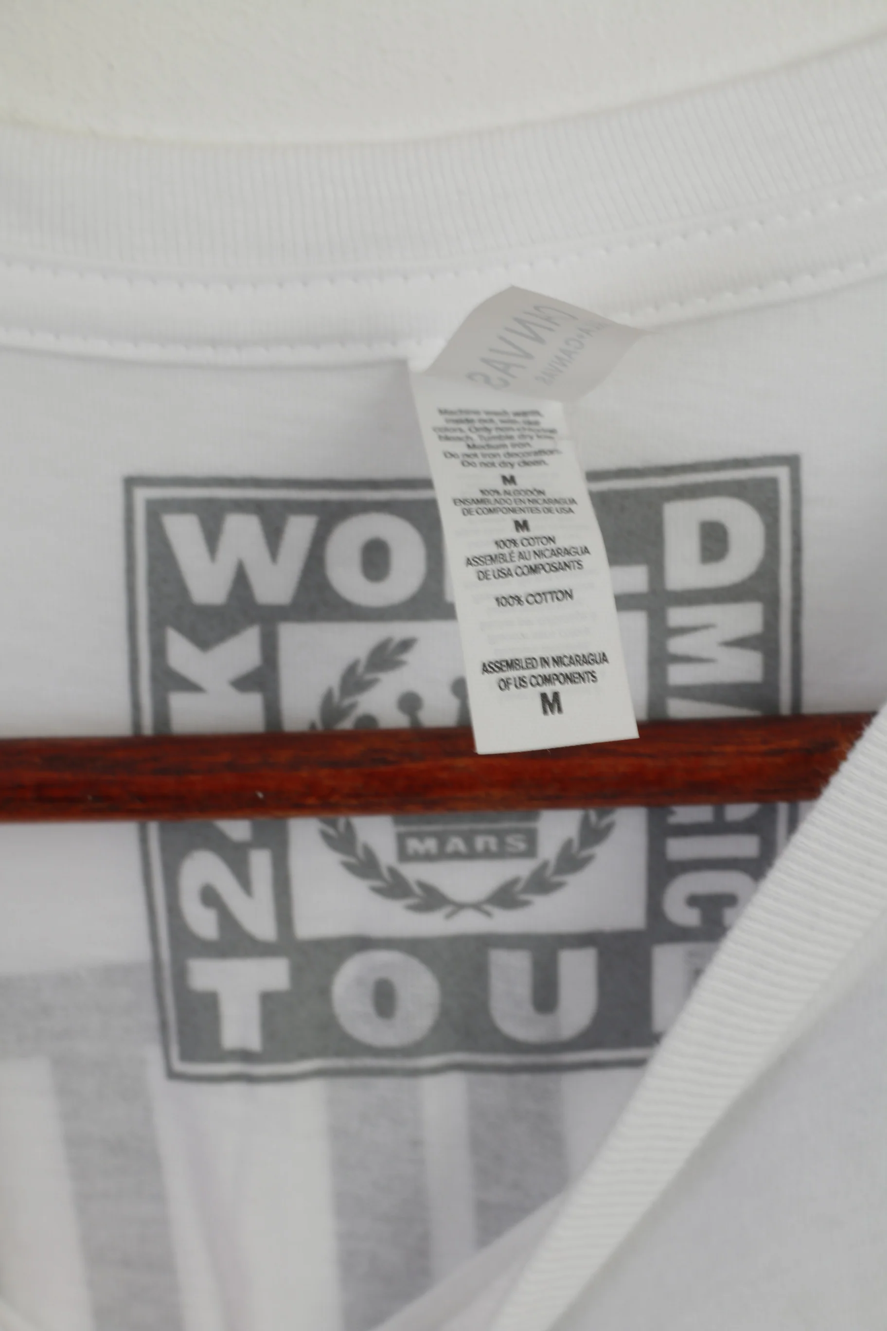 Canvas Men M Shirt White Cotton Bruno Mars World Magic Tour 24K Unisex Top - Image 3