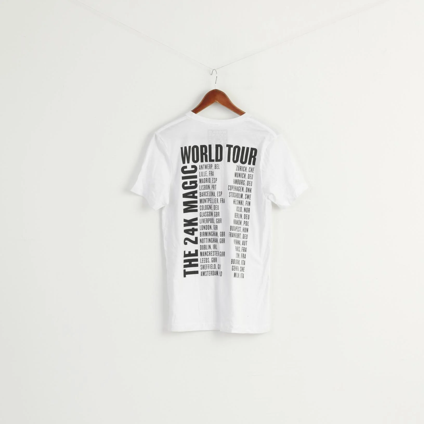 Canvas Men M Shirt White Cotton Bruno Mars World Magic Tour 24K Unisex Top - Image 4