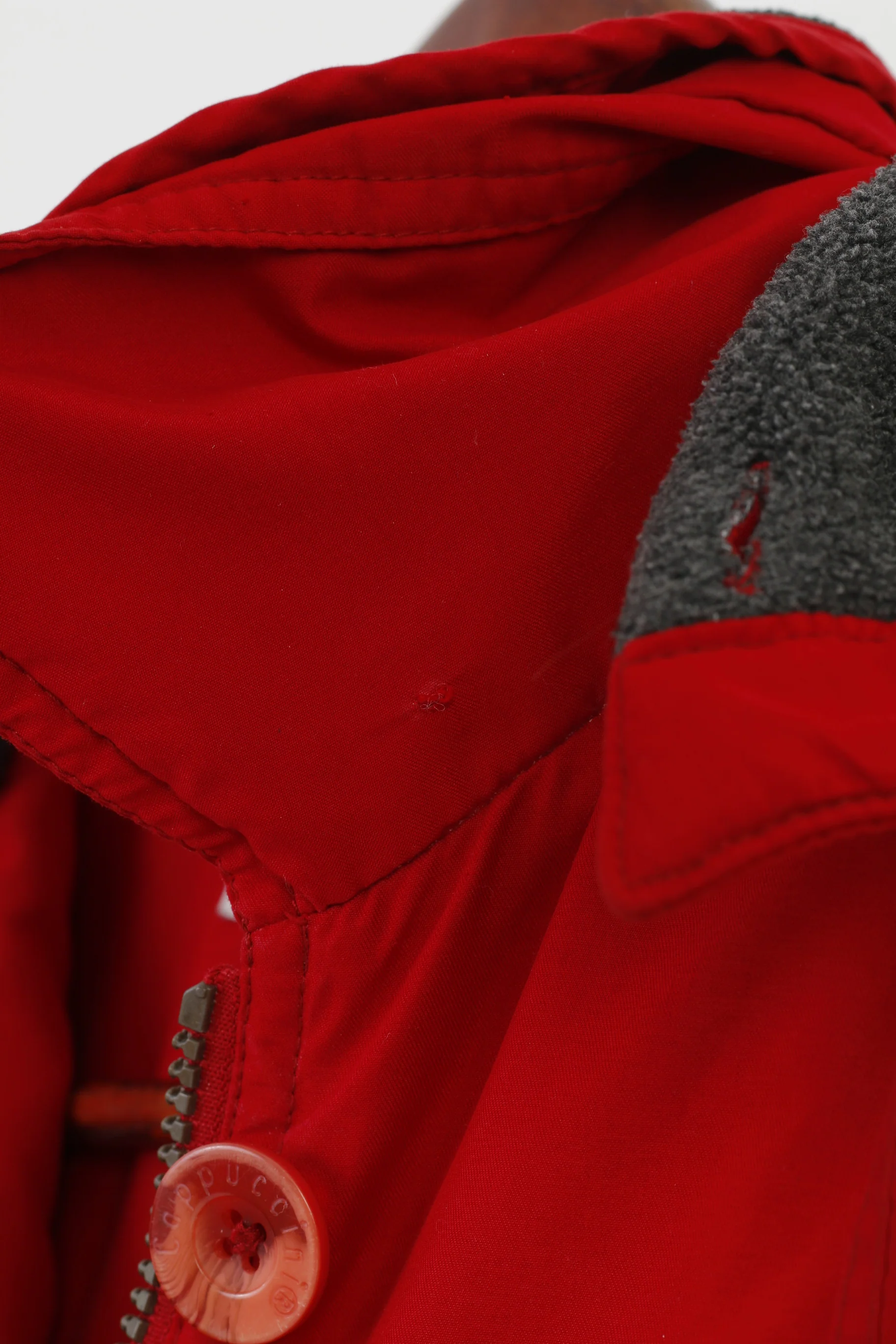 Cappuccini Woman 36 M Jacket Red Full Zipper Hood Padded Pockets Vintage Top - Image 6