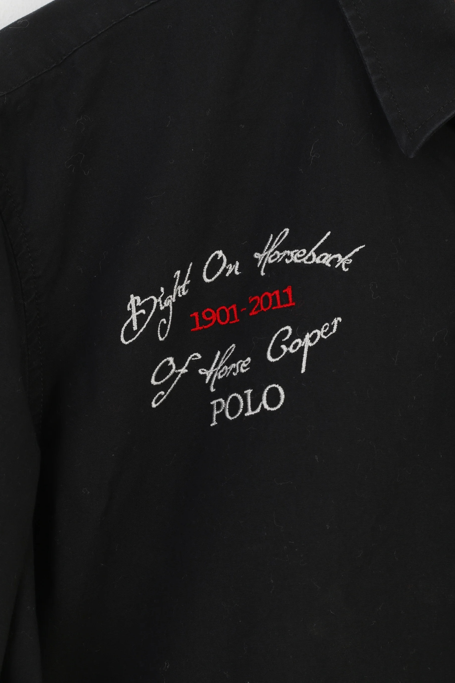 Carisma Denim Men XL Casual Shirt Black Cotton Polo England World Cup Long Sleeve Classic #2 Top - Image 5