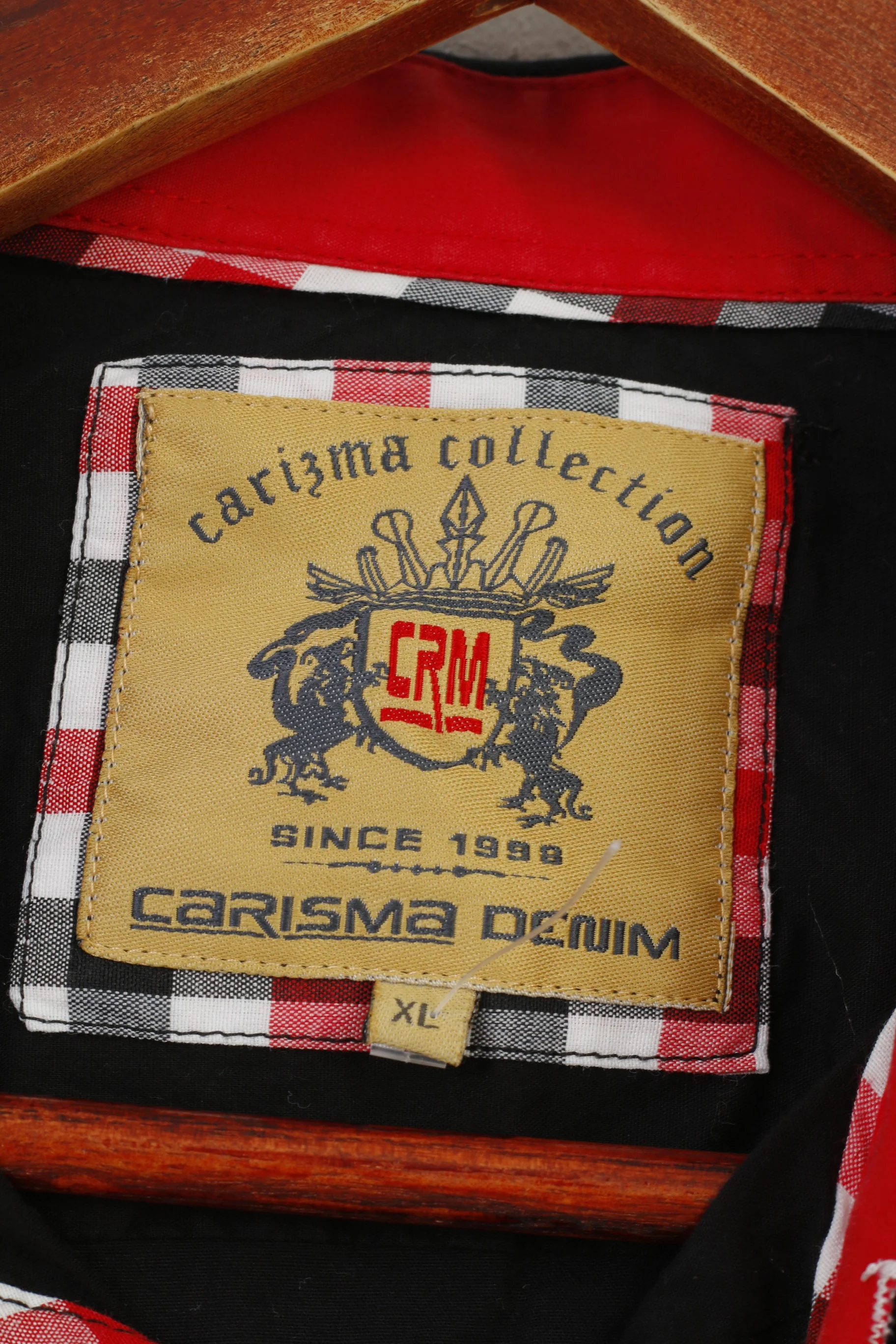 Carisma Denim Men XL Casual Shirt Black Cotton Polo England World Cup Long Sleeve Classic #2 Top - Image 6