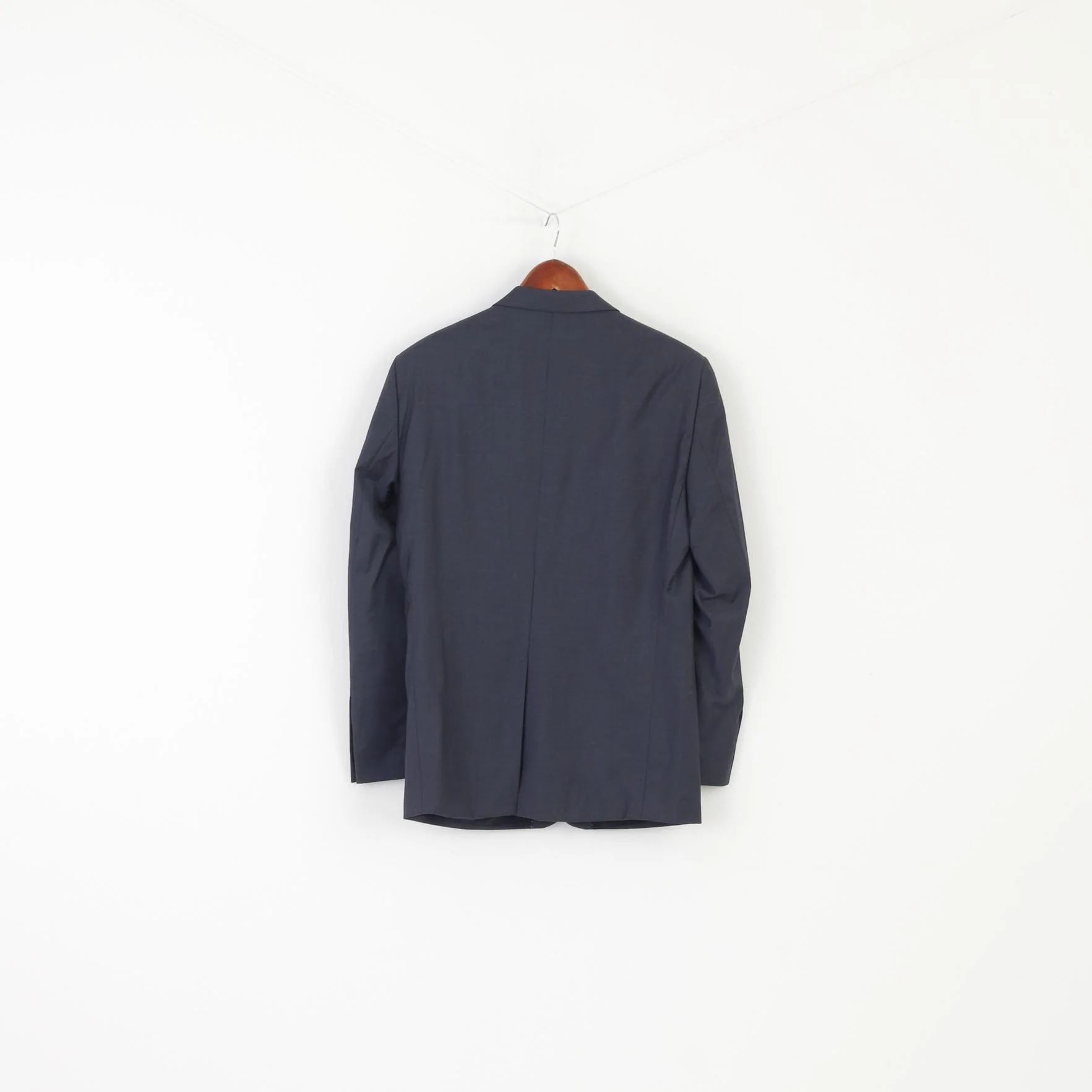 Carl Gross Men 48 38 Blazer Navy Wool Vintage Super 130 Single Breasted Jacket - Image 7